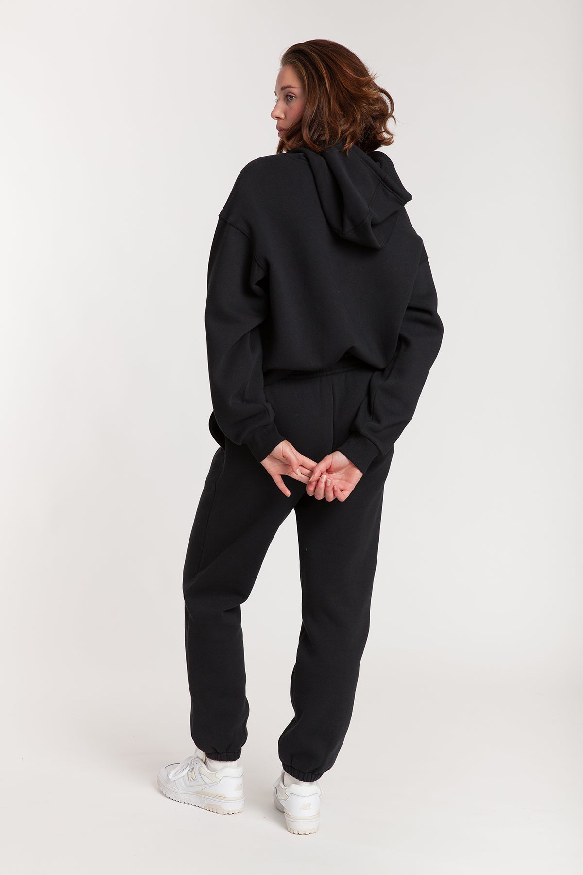 Fleece Oversized Hoodie in Black - Lazypants