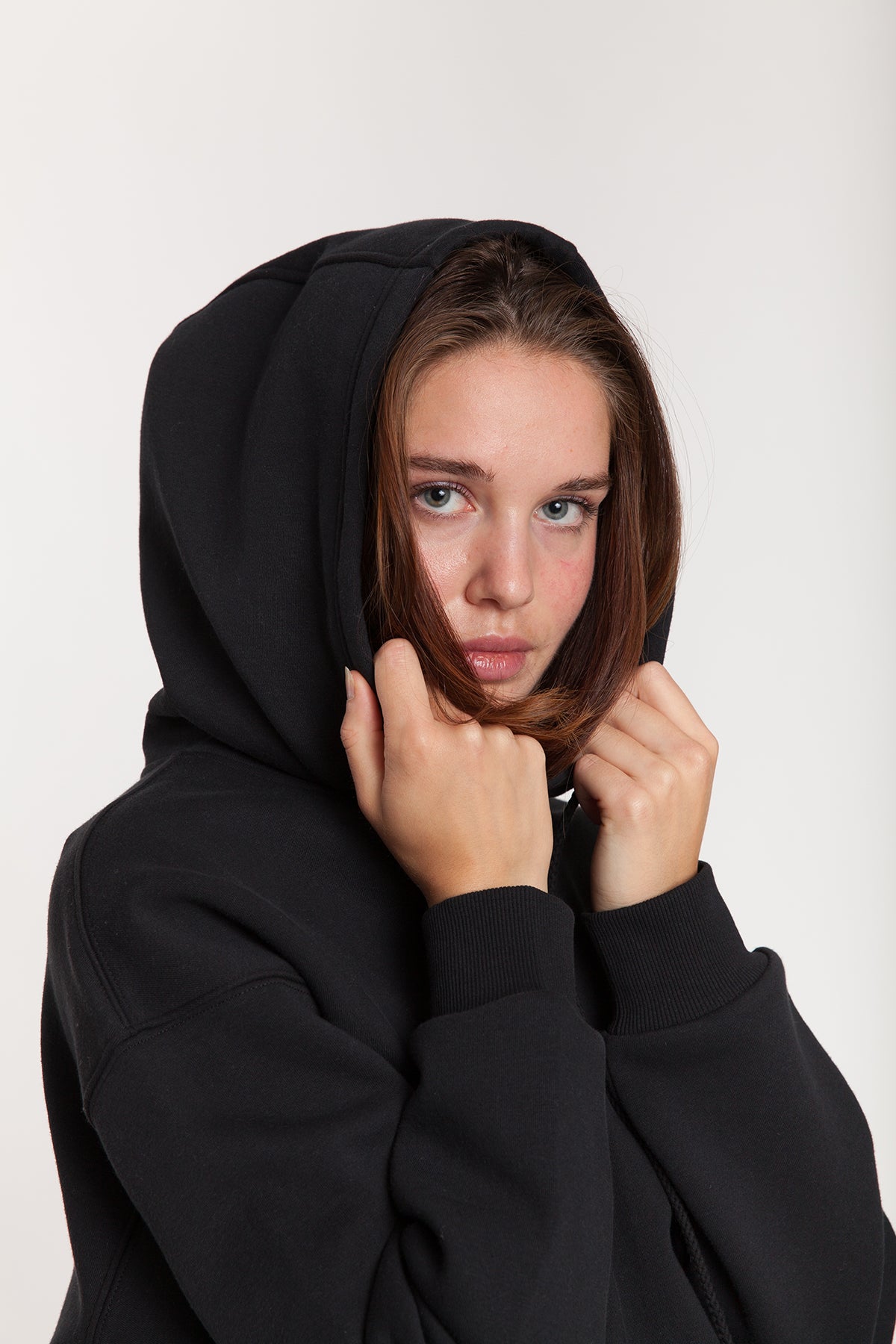 Fleece Oversized Hoodie in Black - Lazypants