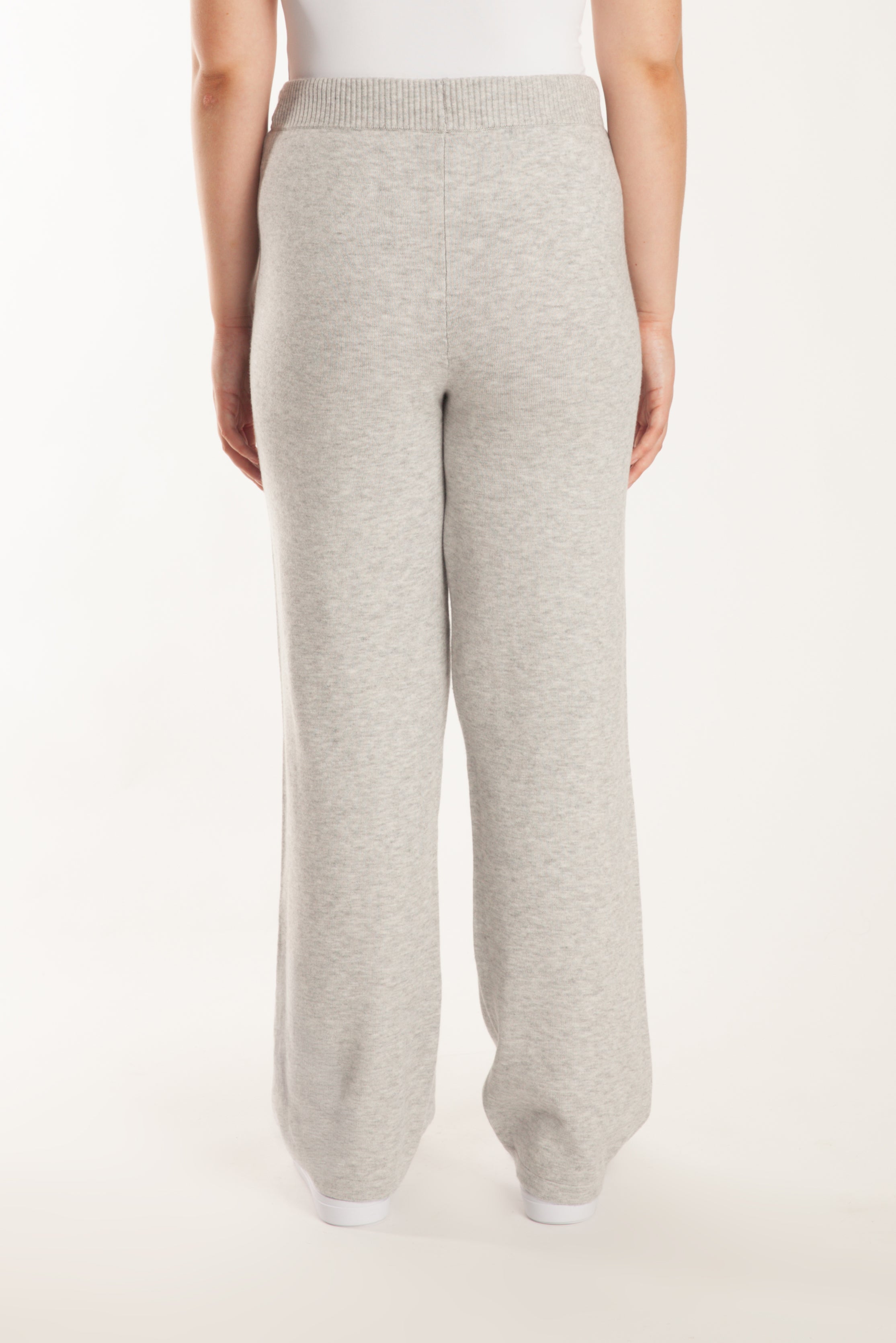 Sweater Knit Straight-Leg Pants in Light Heather Grey - Lazypants