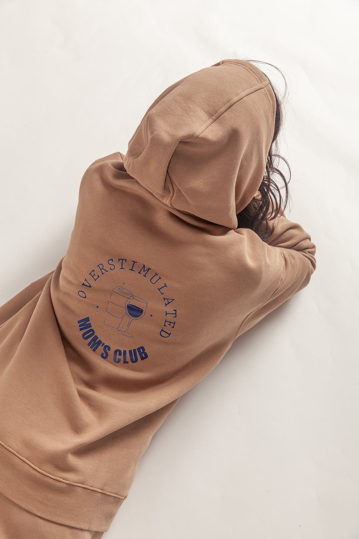 Overstimulated Mom’s Club Hoodie in Camel