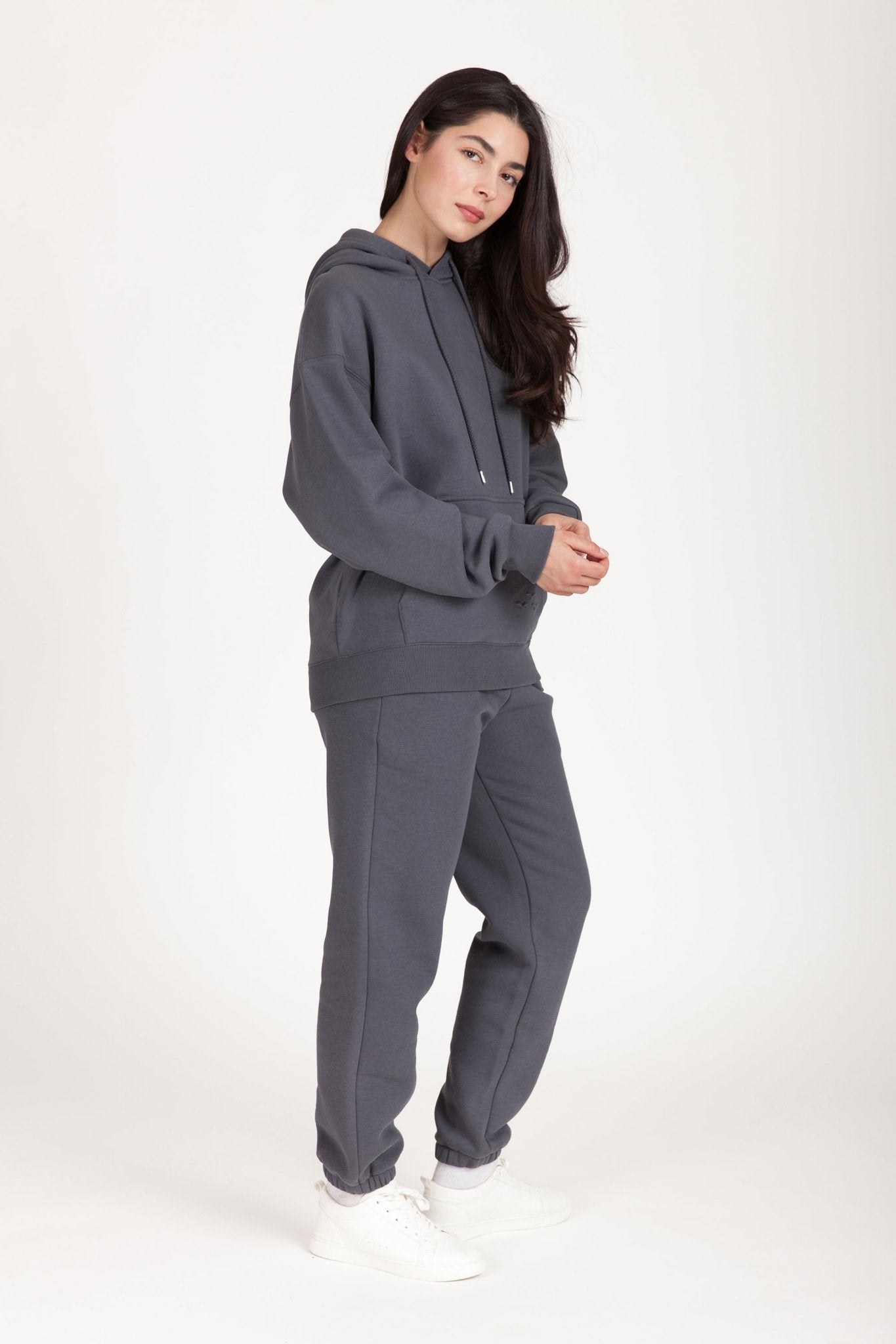 Fleece Oversized Hoodie in Navy Wash - Lazypants