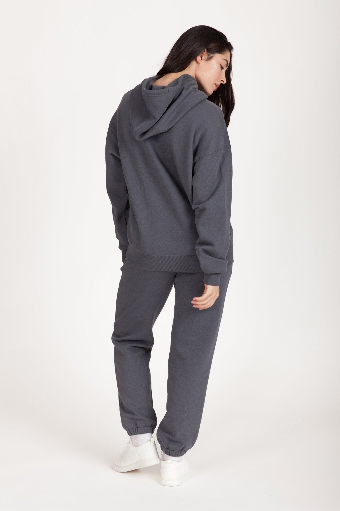 Fleece Oversized Hoodie in Navy Wash - Lazypants