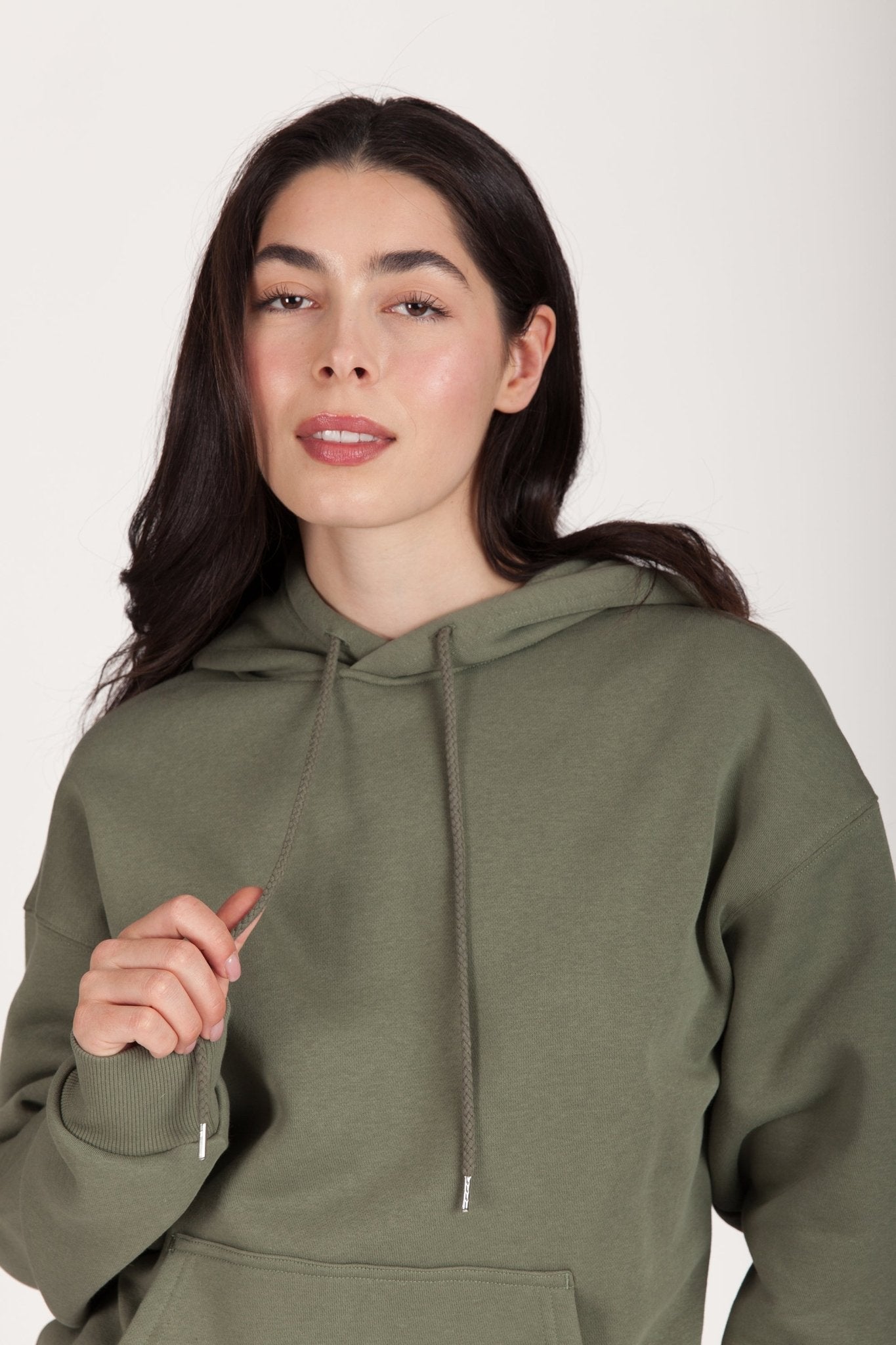 Fleece Oversized Hoodie in olive - Lazypants