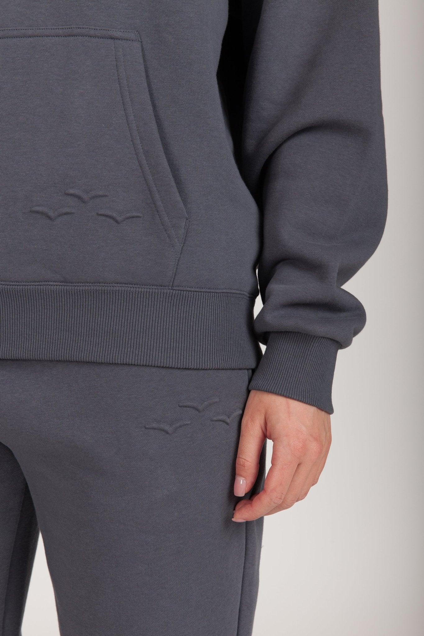 Fleece Oversized Hoodie in Navy Wash - Lazypants