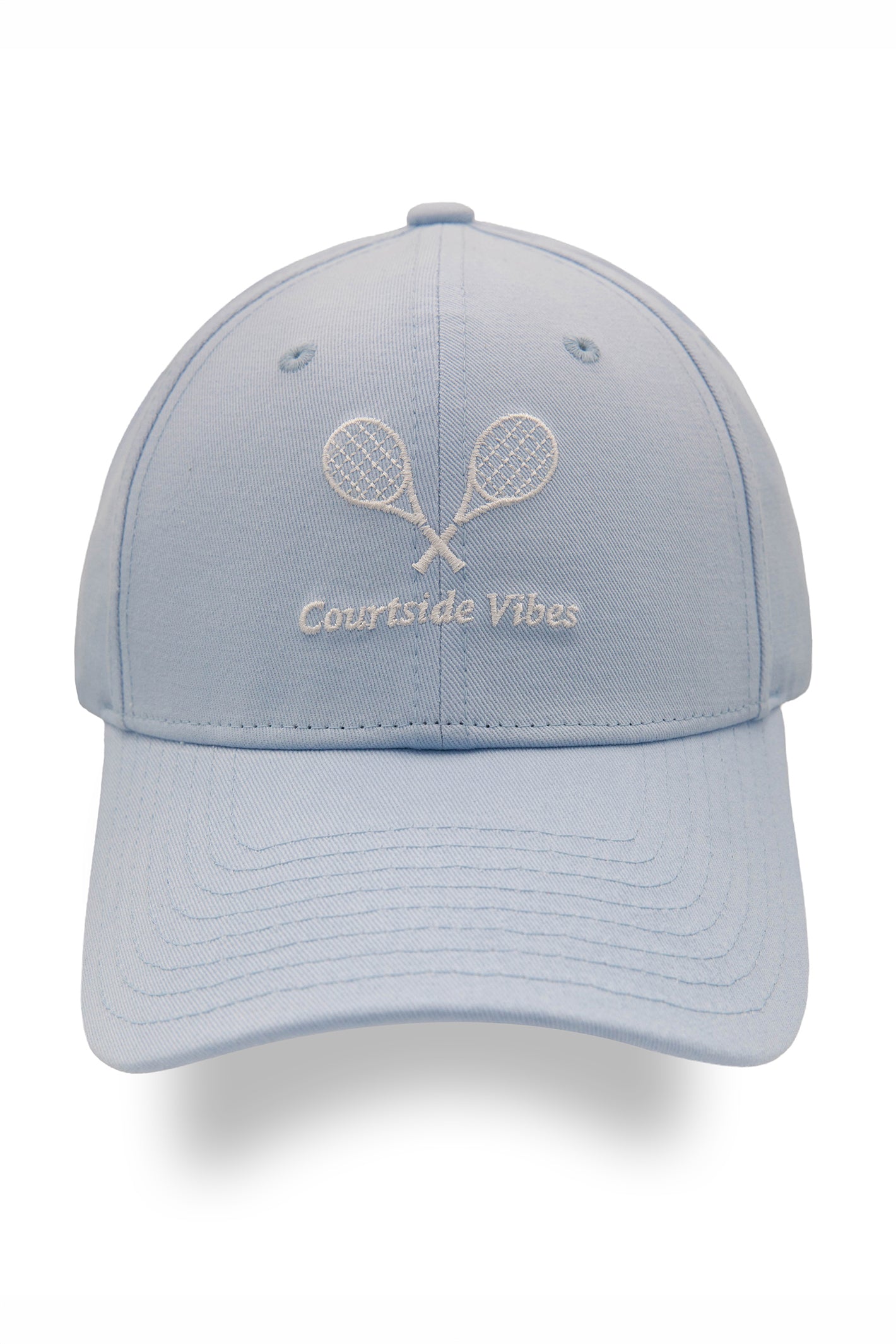 Courtside Vibes Cotton Cap in Ice Blue/White - Lazypants