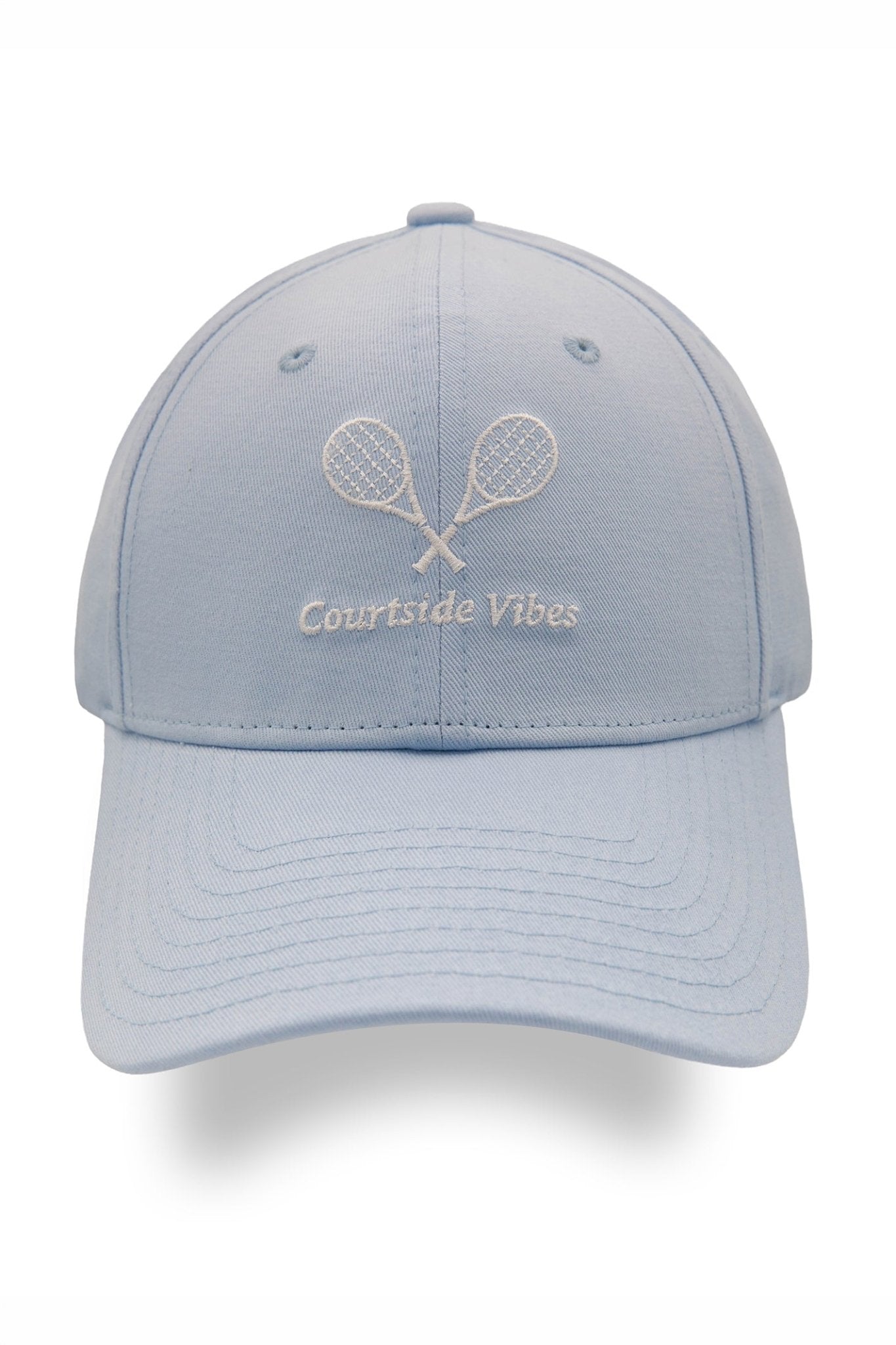 Courtside Vibes Cotton Cap in Ice Blue/White - Lazypants