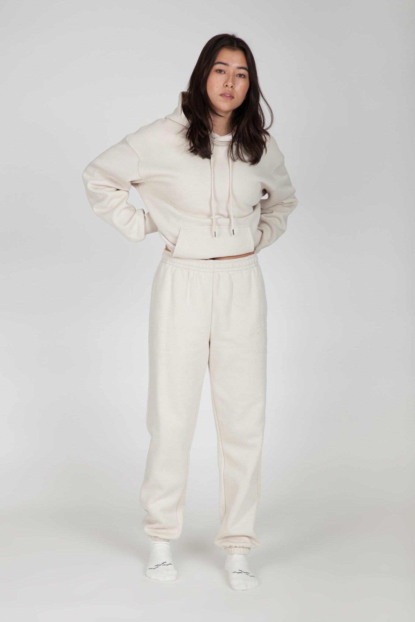 Fleece Regular Fit Sweatpants in bone - Lazypants