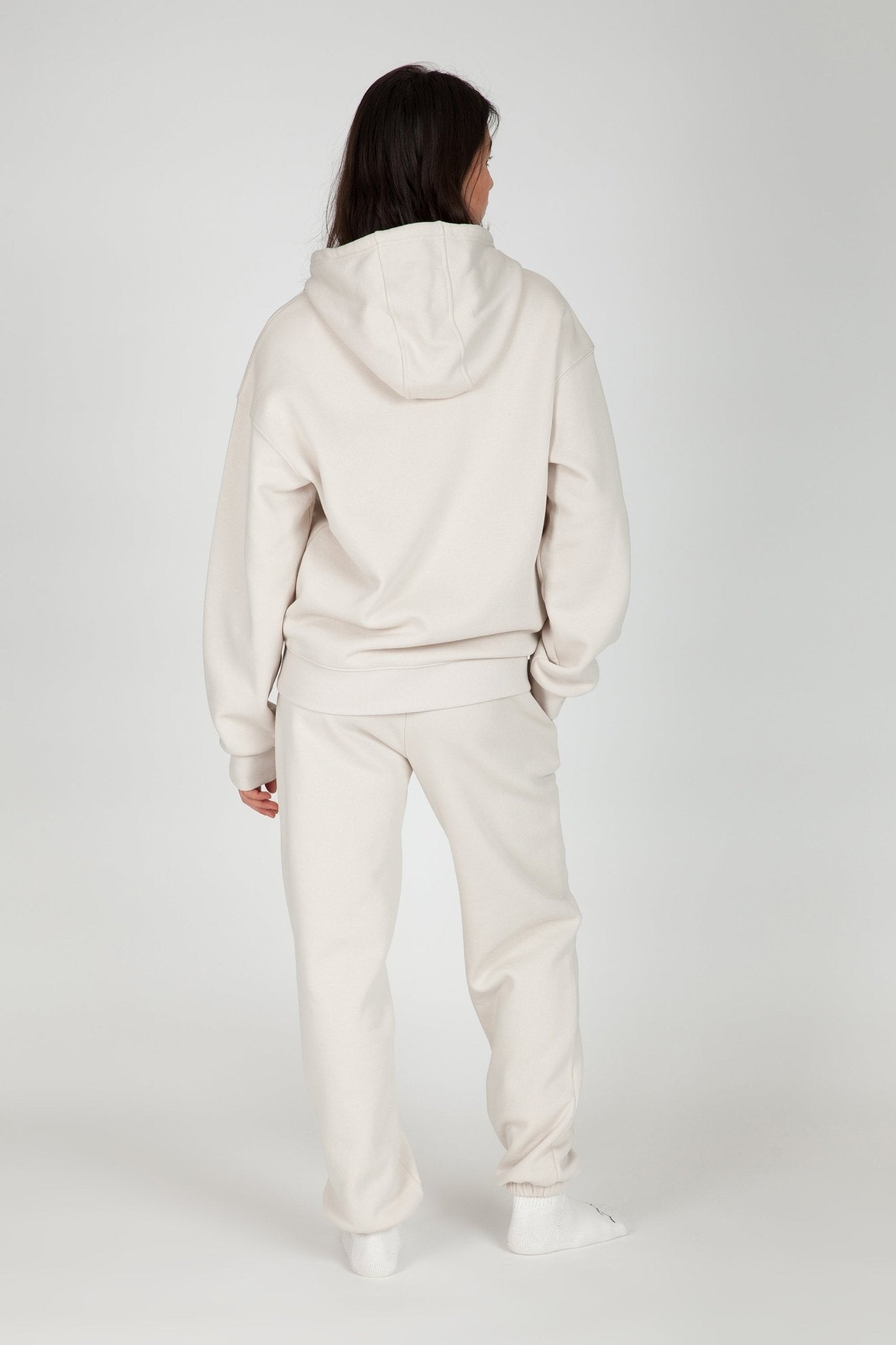 Fleece Oversized Hoodie in Bone - Lazypants