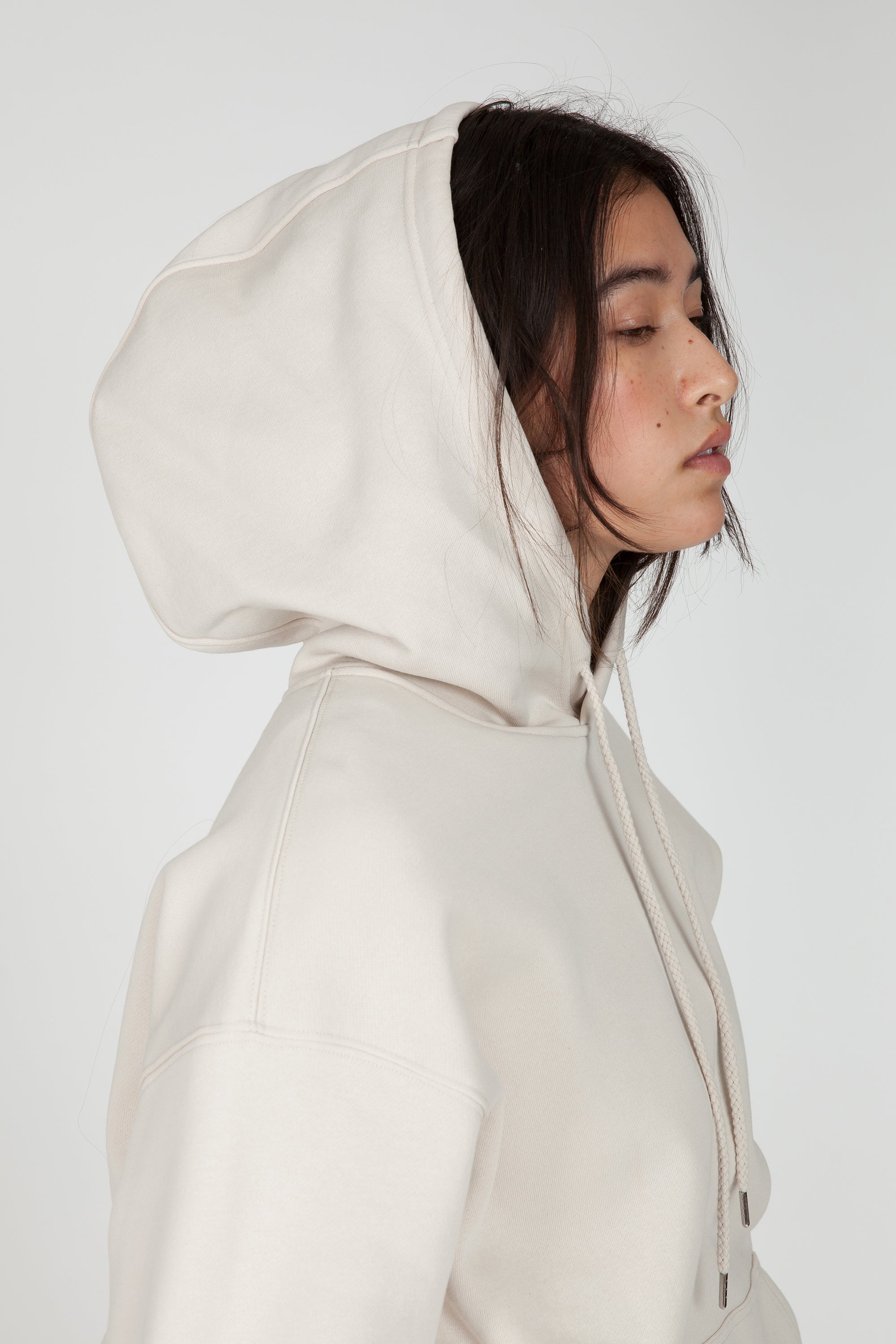 Fleece Oversized Hoodie in Bone - Lazypants