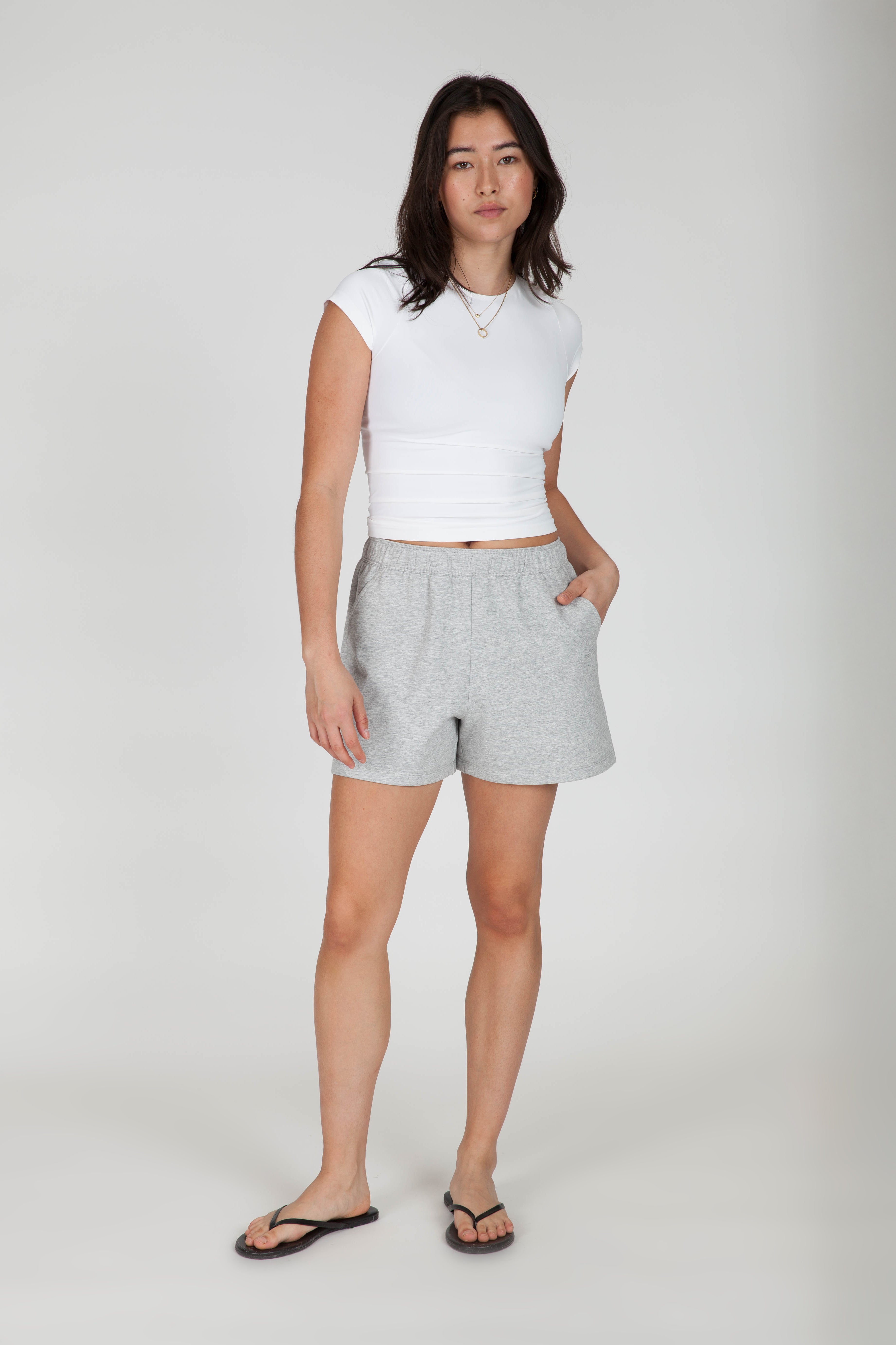 Soft-Touch Fleece 4 inches Shorts in Classic Grey - Lazypants