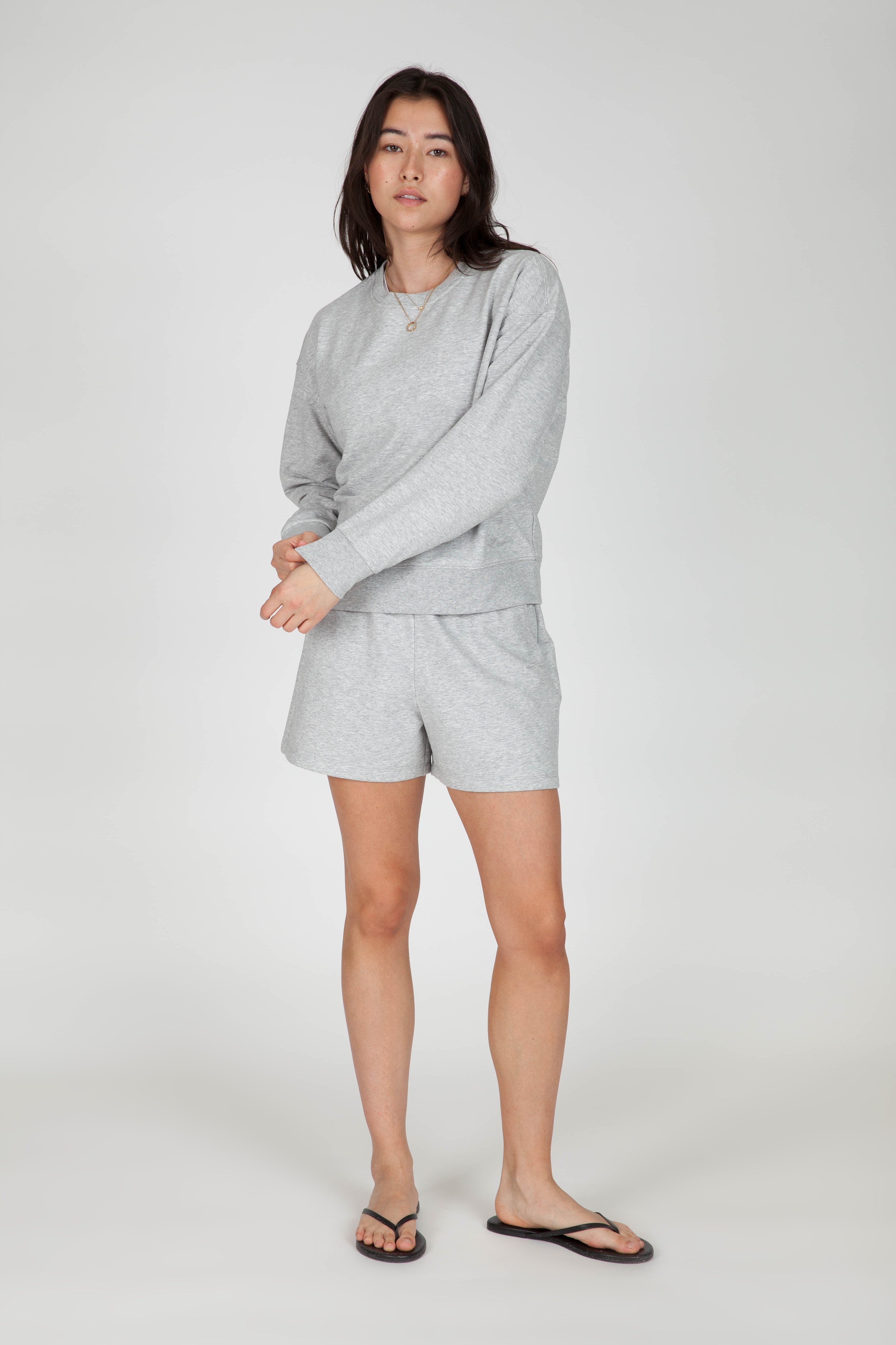 Soft-Touch Fleece Sweatshirt in Classic Grey - Lazypants