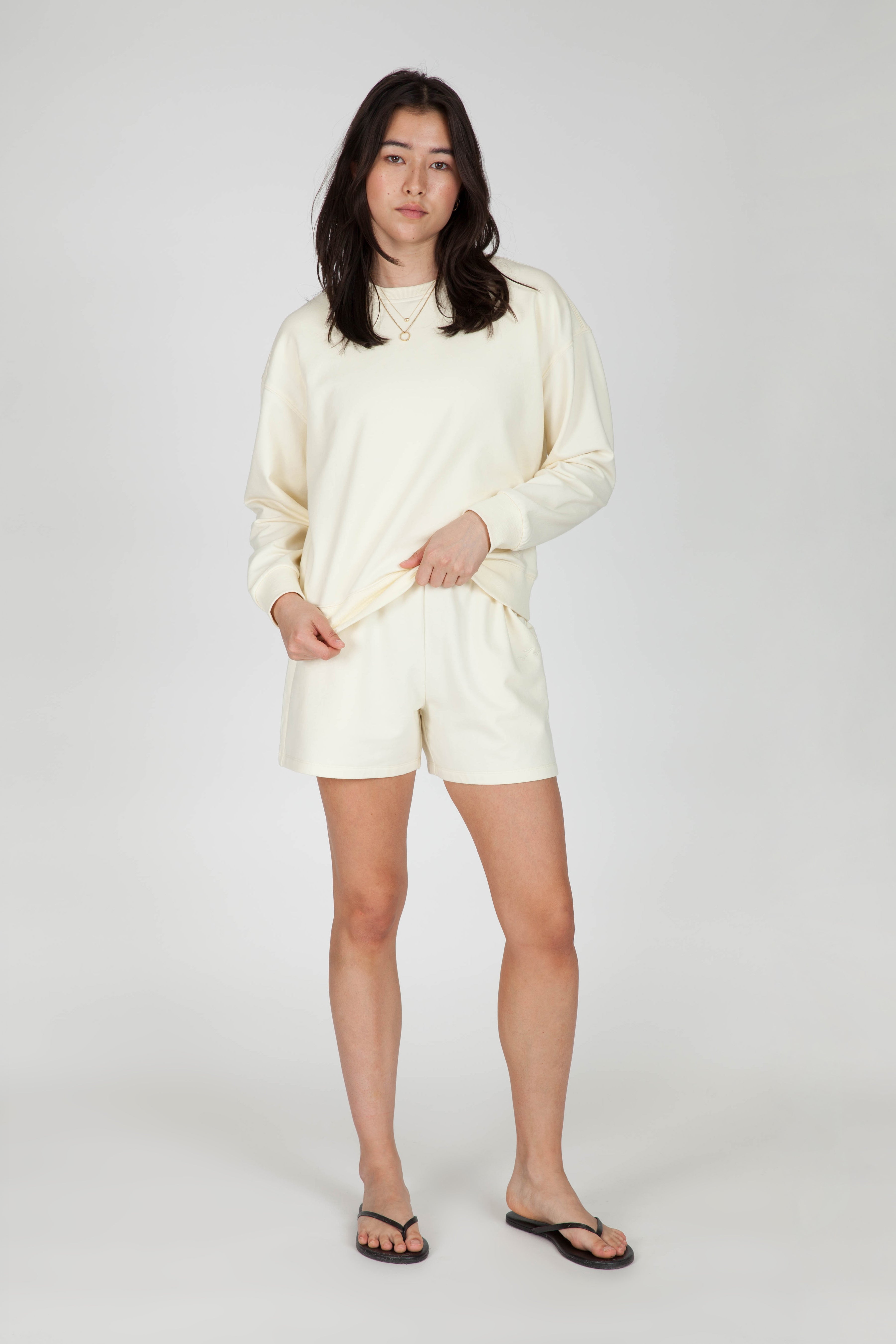 Soft-Touch Fleece Sweatshirt in Butter Yellow - Lazypants