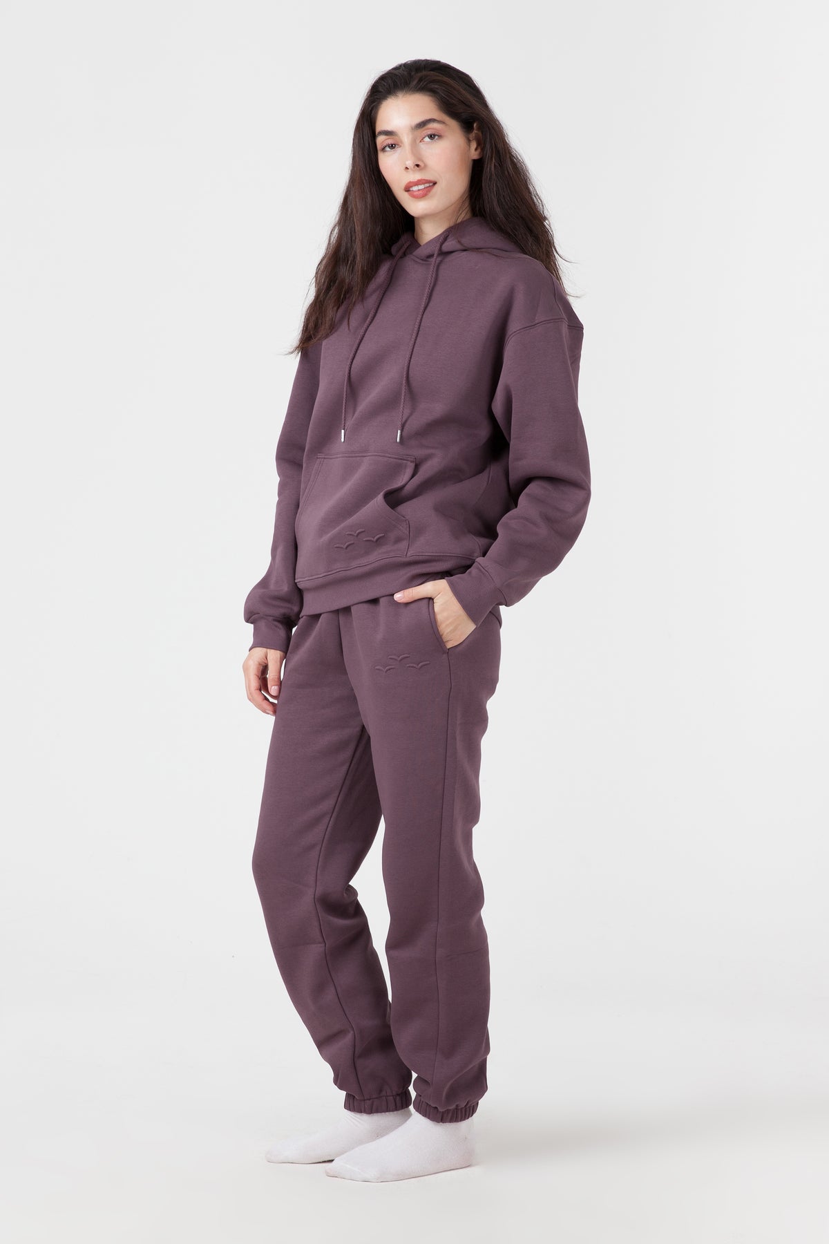 Women's Fleece Oversized Hoodie in Wine - Lazypants