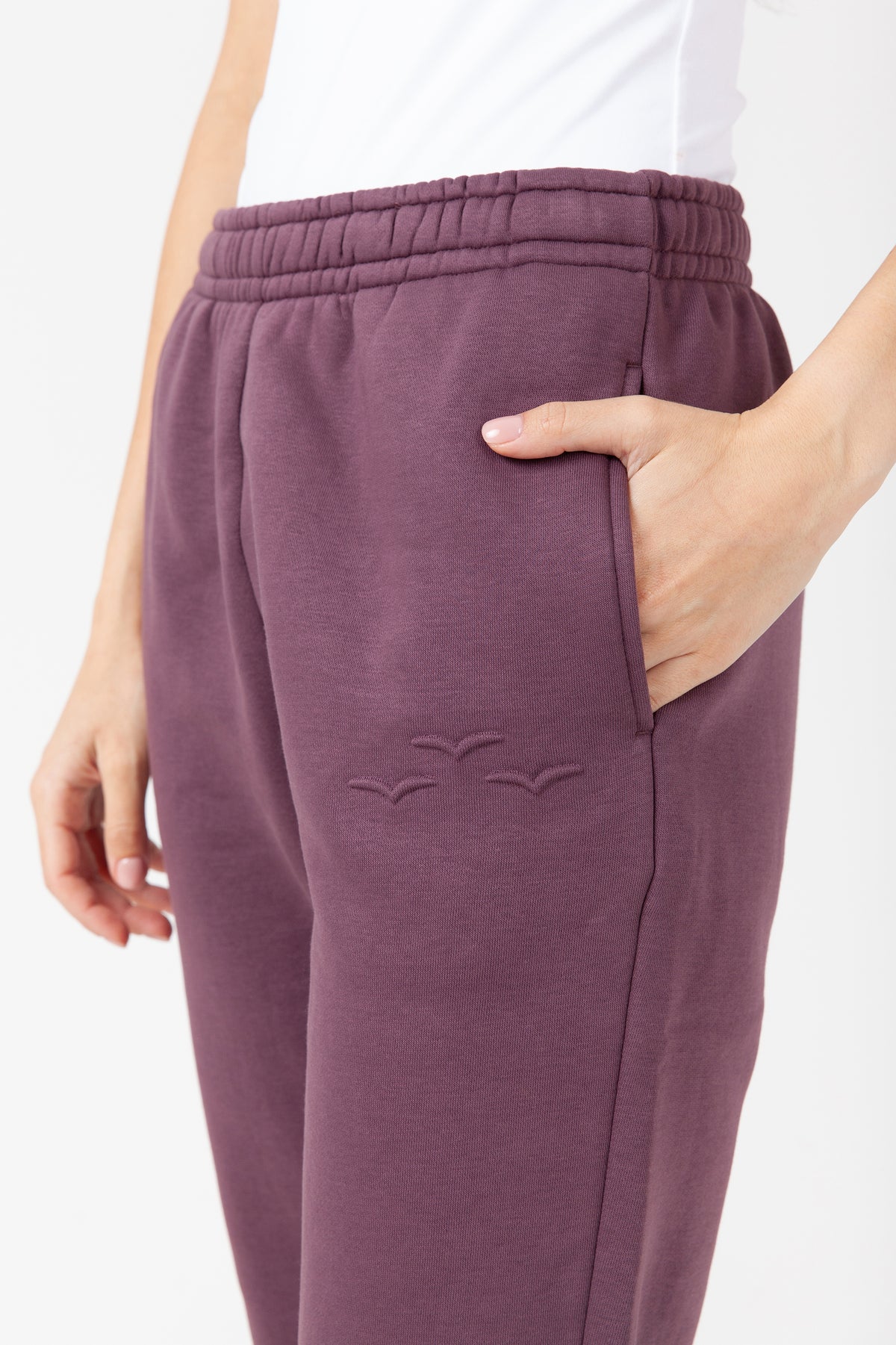 Fleece Regular Fit Sweatpants in Wine - Lazypants