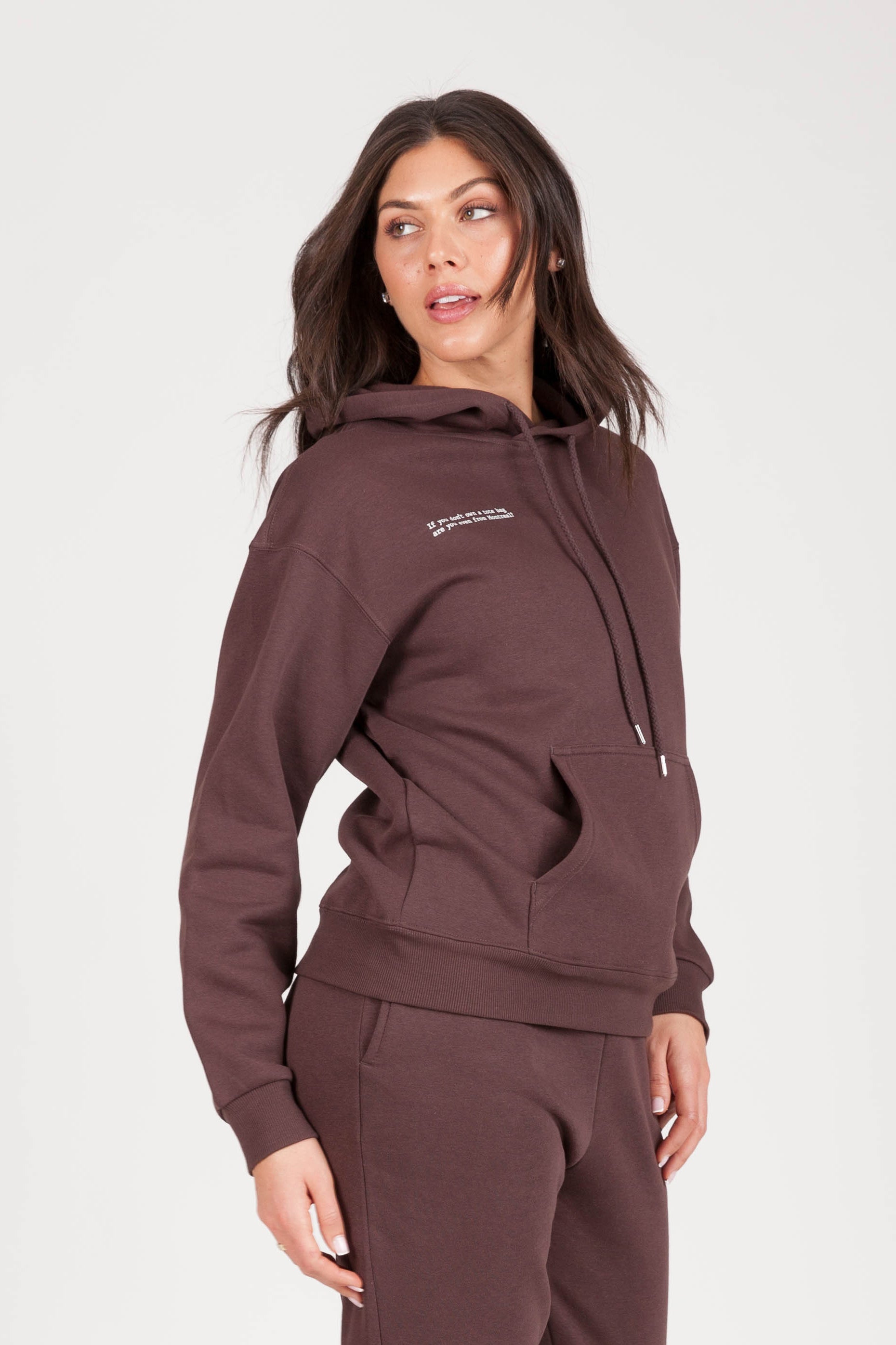 Women's "ARE YOU EVEN FROM MONTREAL" Hoodie in Espresso - Lazypants