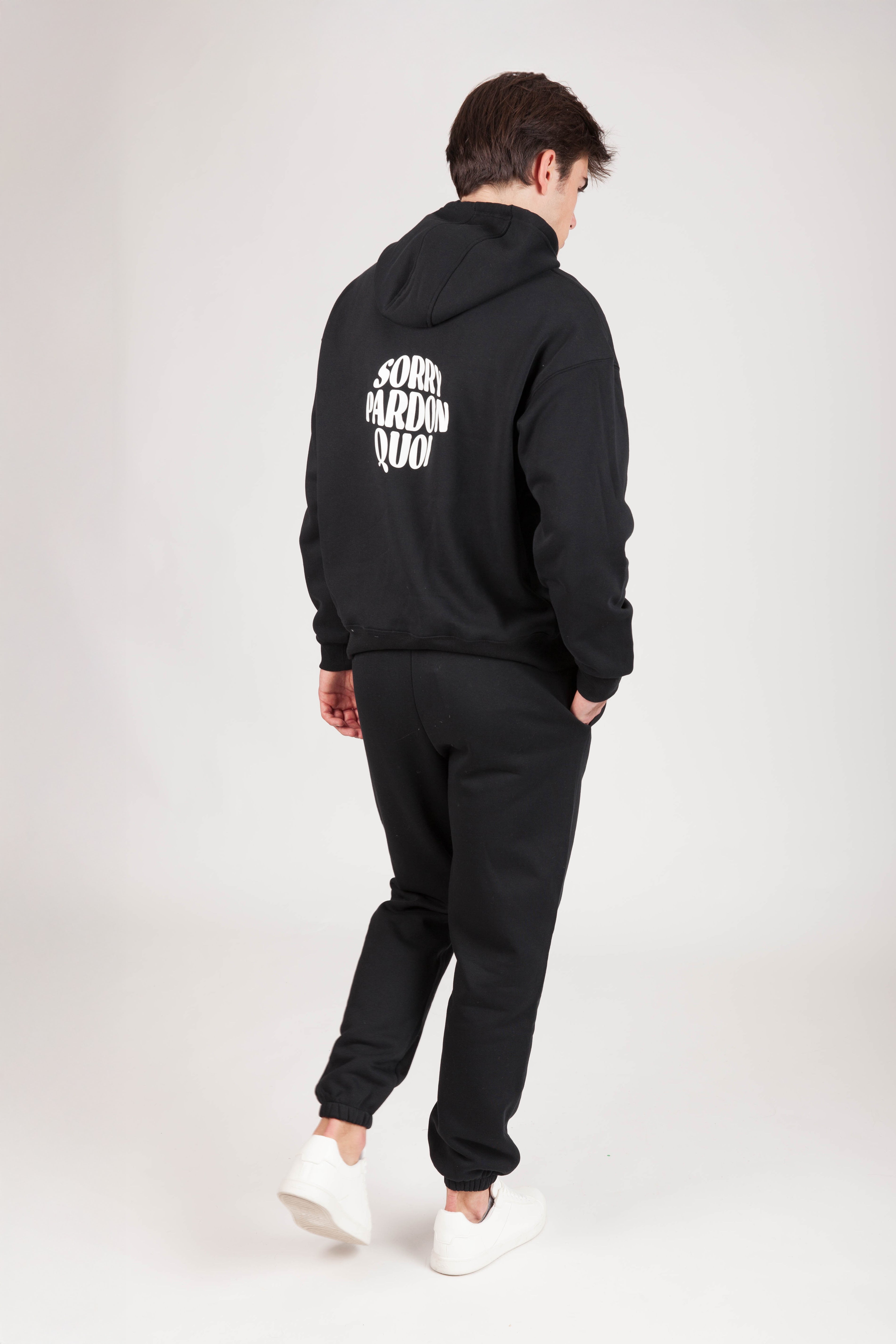 MEN'S "SORRY PARDON QUOI" TRACKSUIT IN BLACK - Lazypants