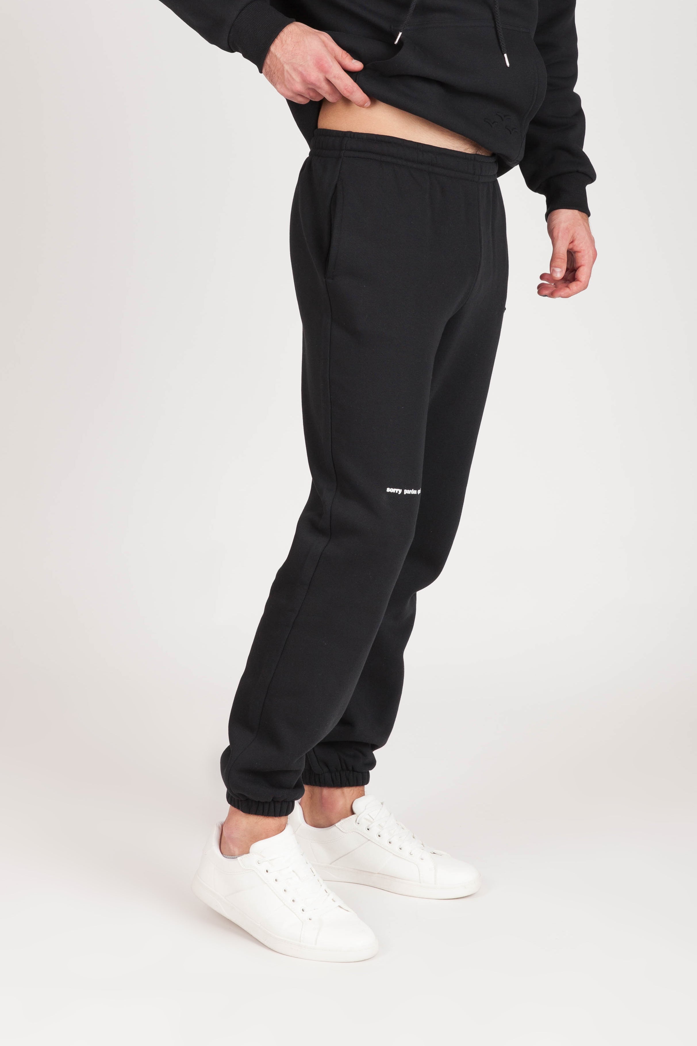 "SORRY PARDON QUOI" Men's Joggers in black - Lazypants