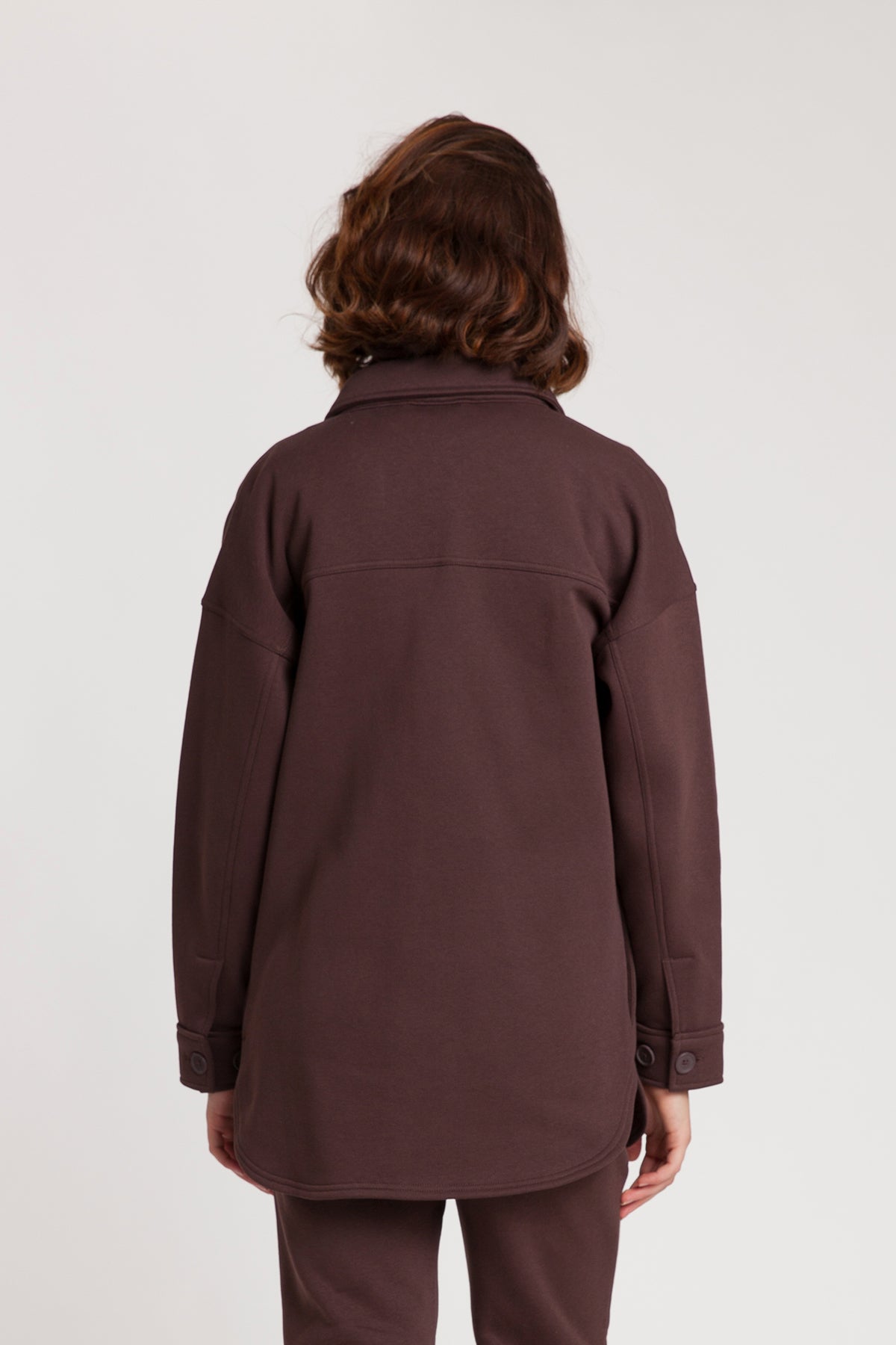 Amber Fleece Shacket in Espresso