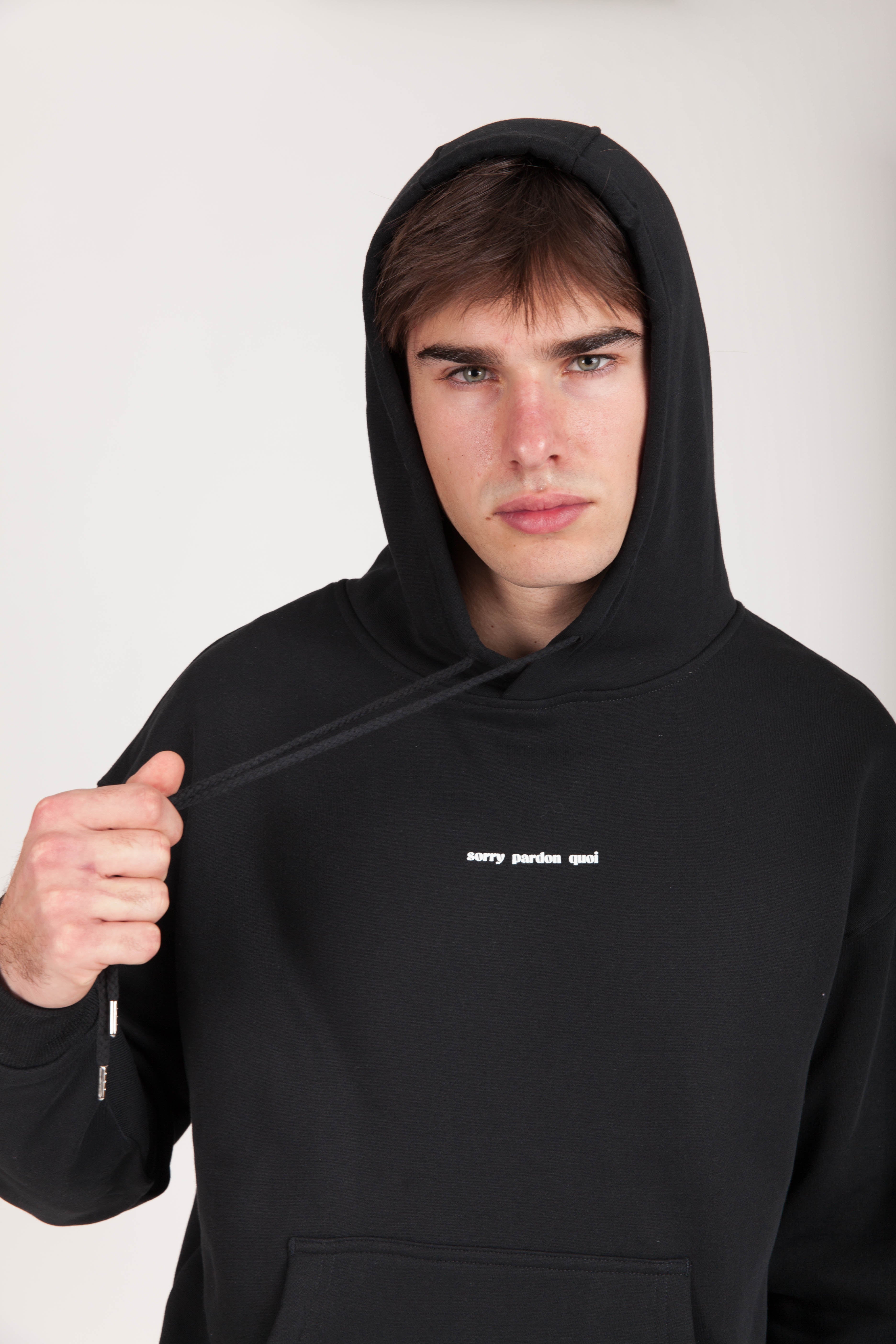 MEN'S "SORRY PARDON QUOI" TRACKSUIT IN BLACK - Lazypants