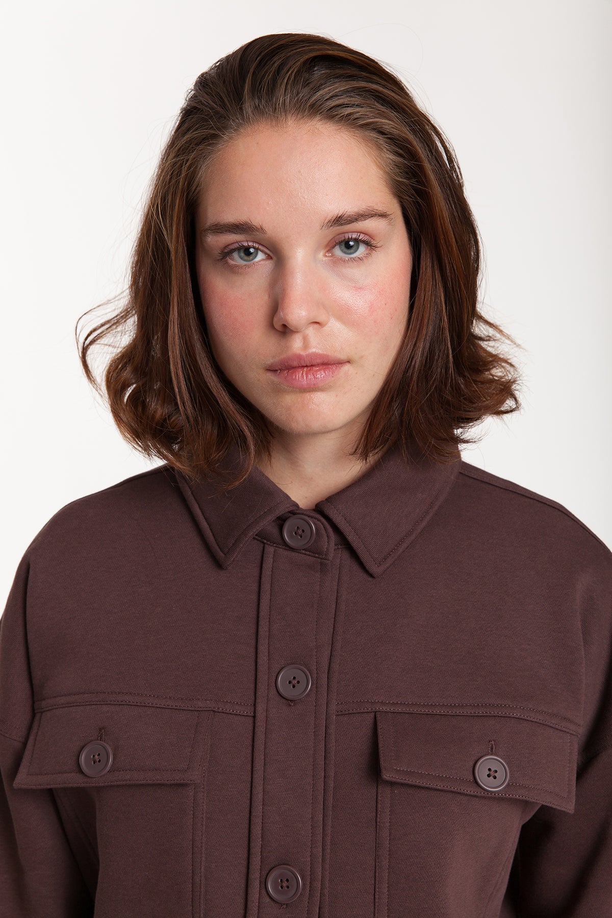 Amber Fleece Shacket in Espresso