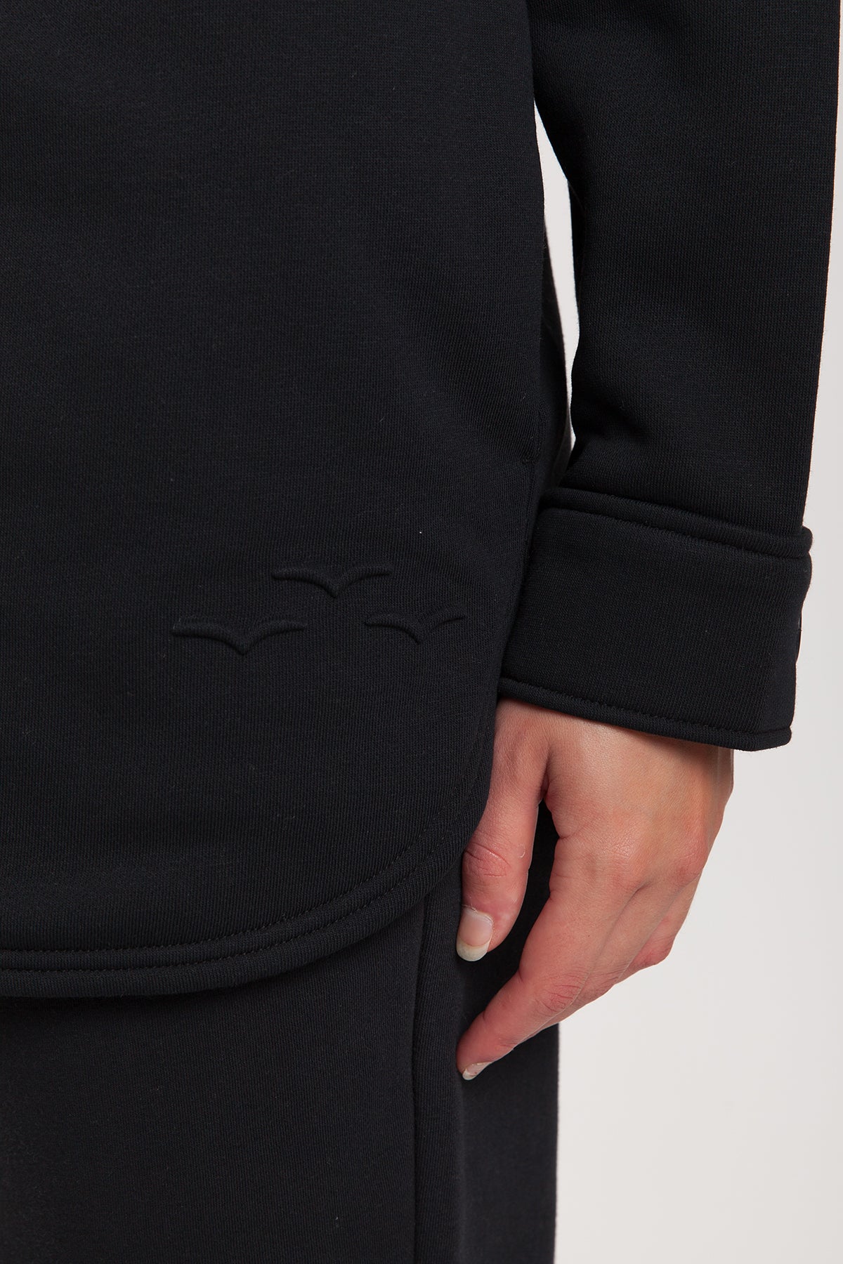 Amber Fleece Shacket in Black