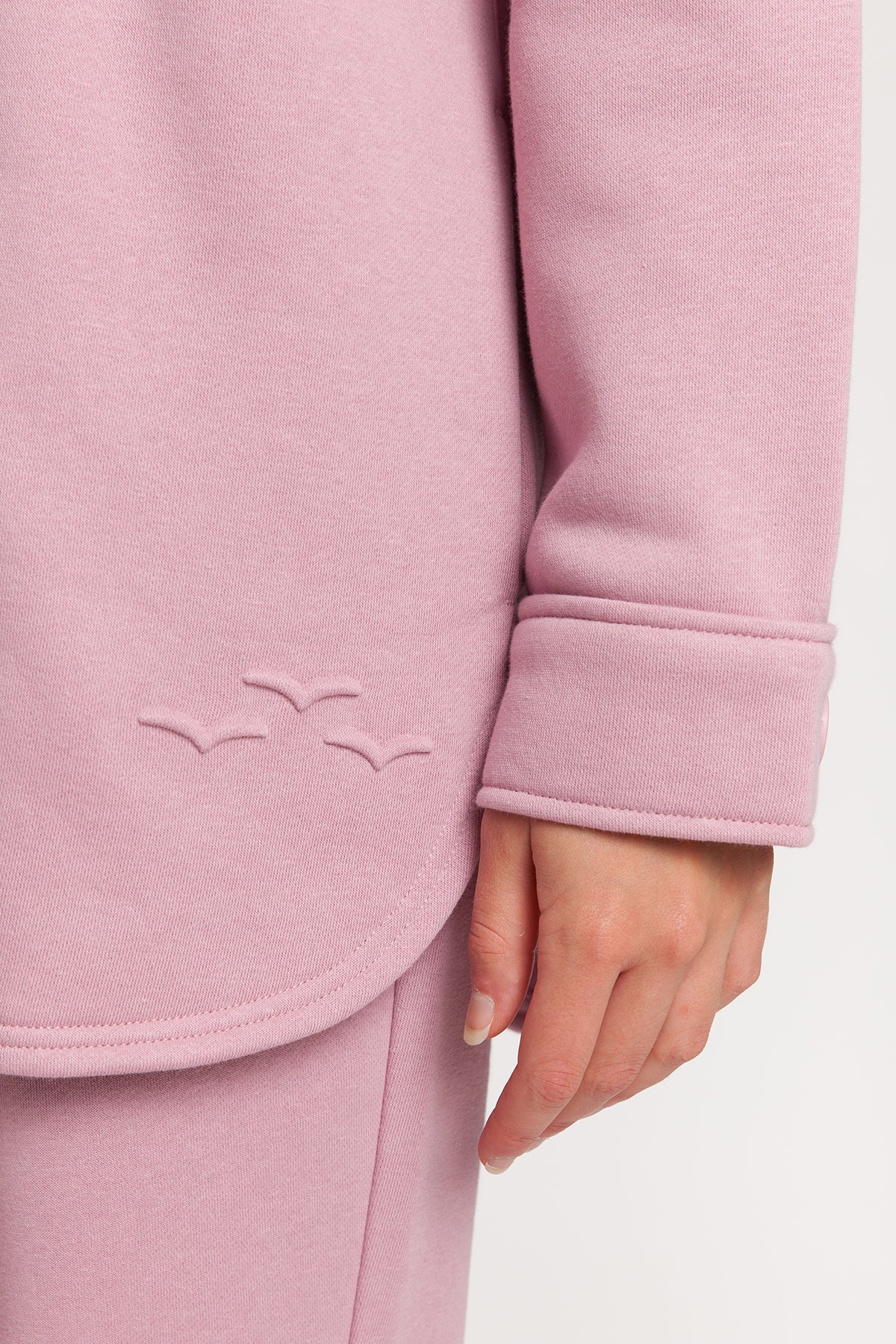 Amber Fleece Shacket in Rose