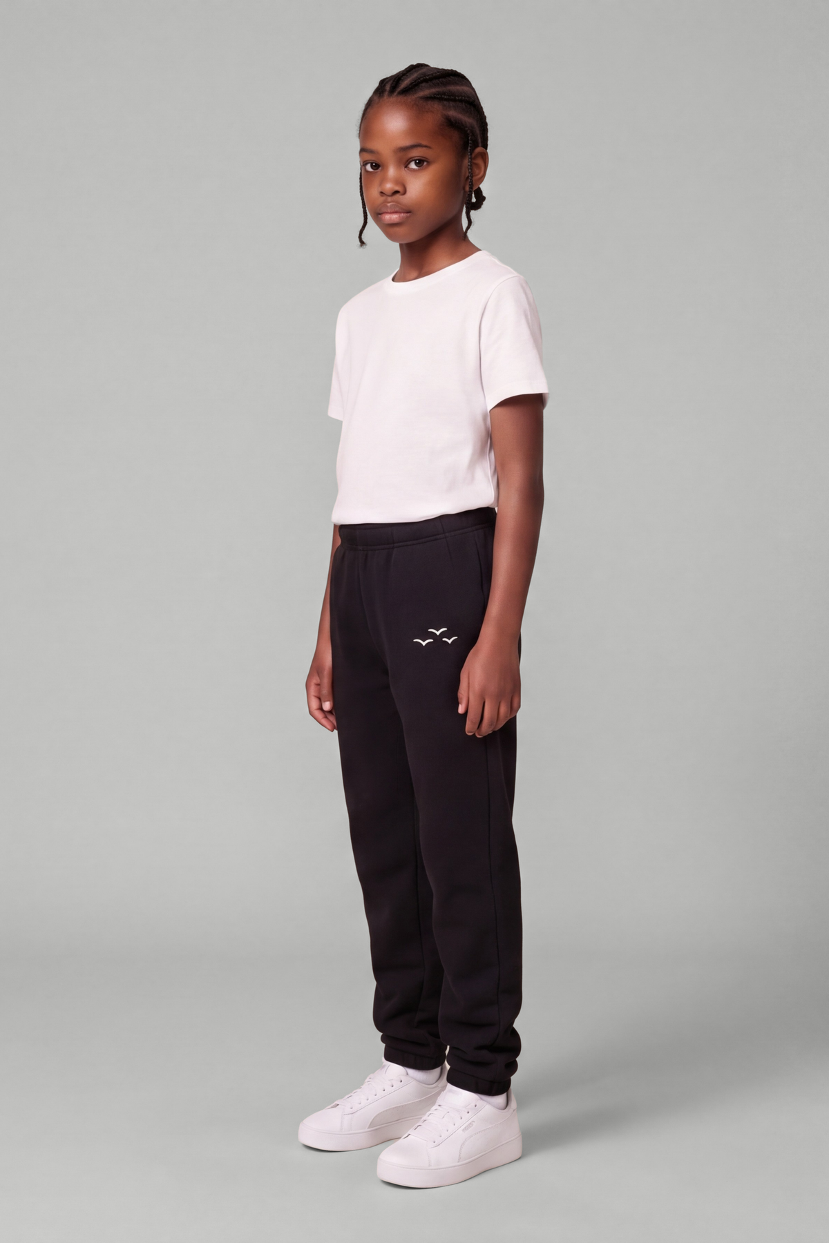 Kids Fleece Regular Fit Sweatpants in Black