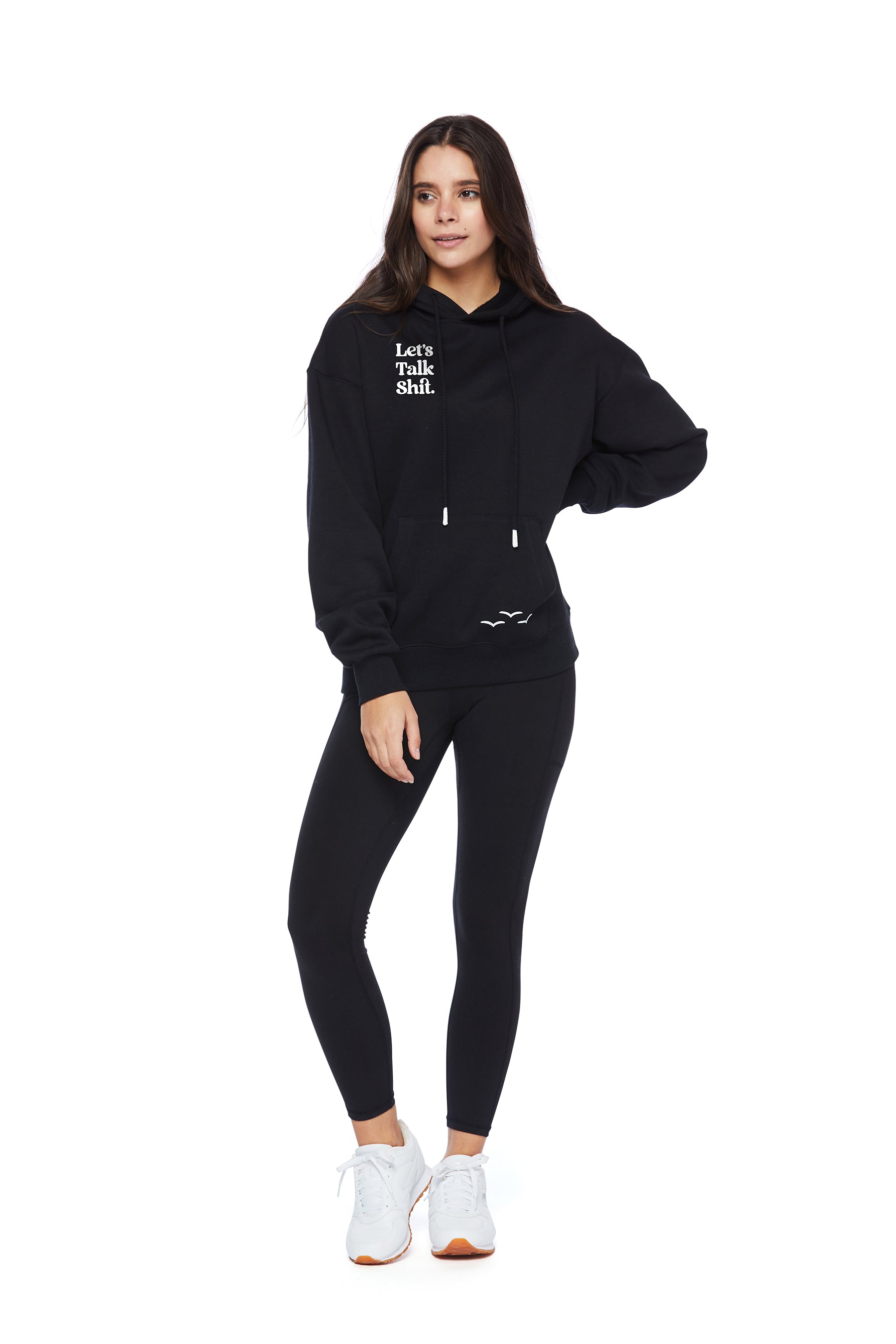 Cheeky relaxed hoodie in black