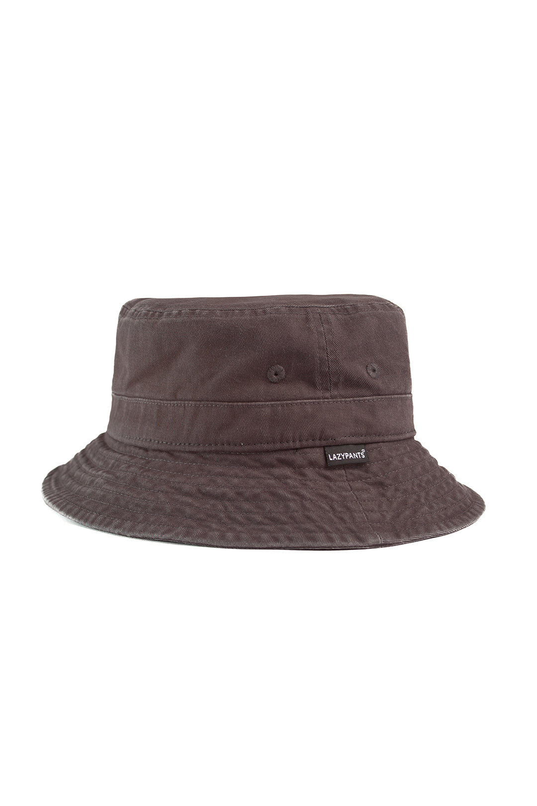 Washed cotton twill dad’s bucket hat in charcoal