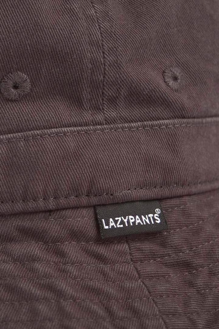 Washed cotton twill dad’s bucket hat in charcoal