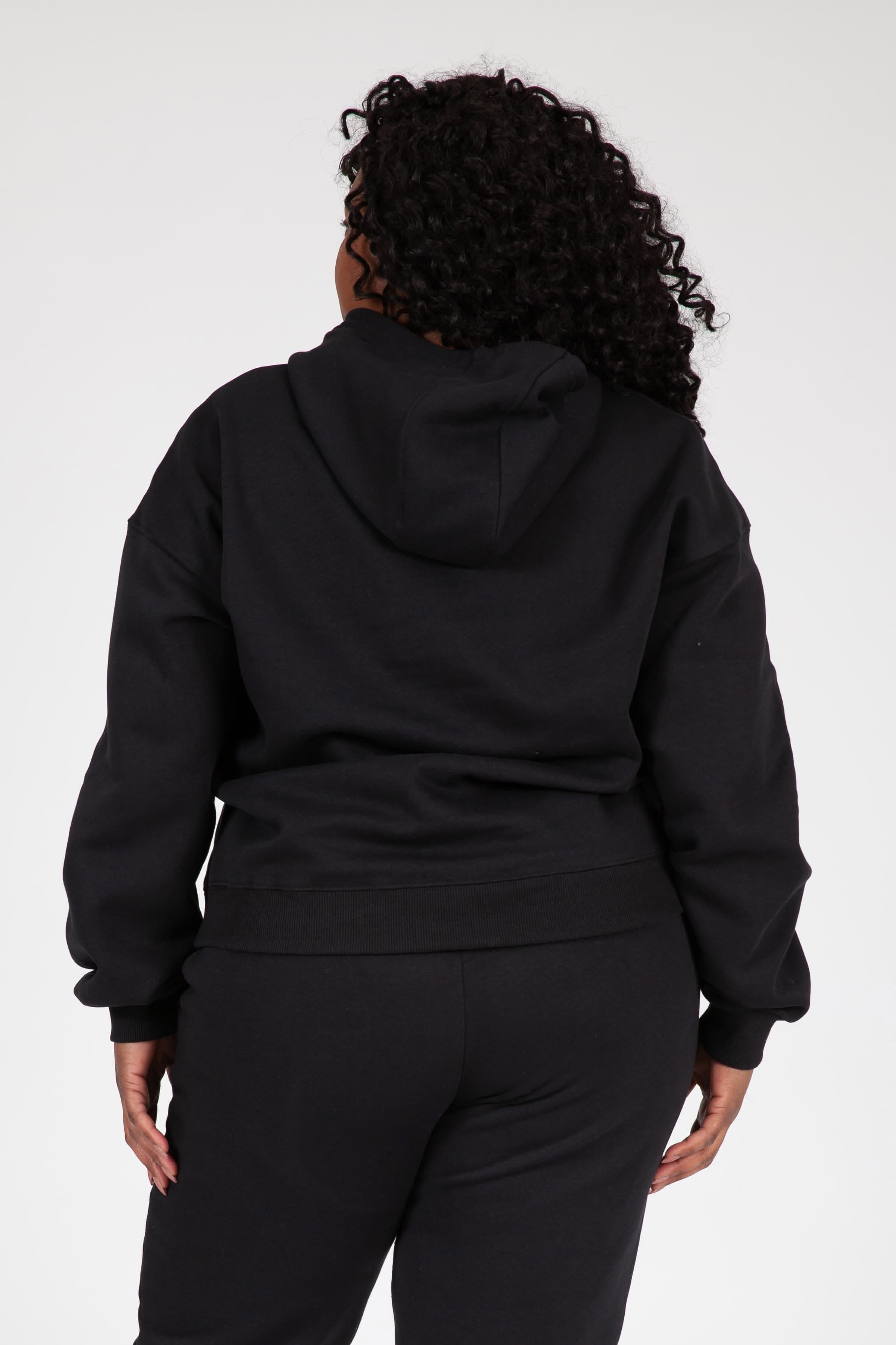 Fleece Oversized Hoodie in Black - Lazypants