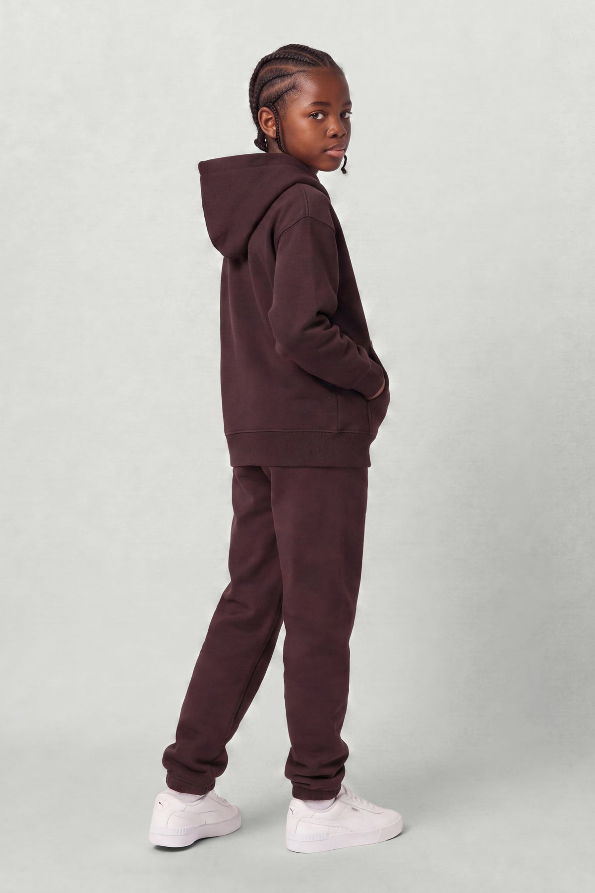 Kids Fleece Regular Fit Set in Espresso