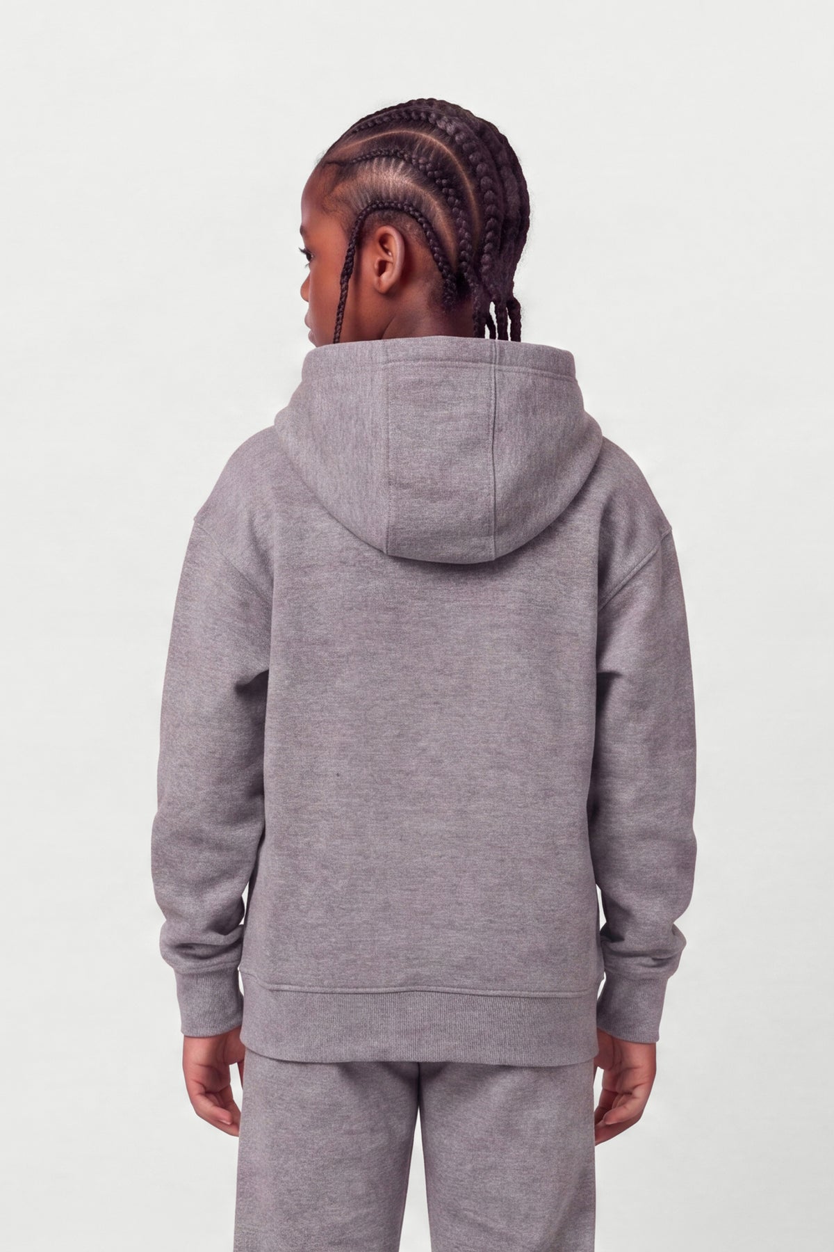 Kids Fleece Relaxed Hoodie in Granite