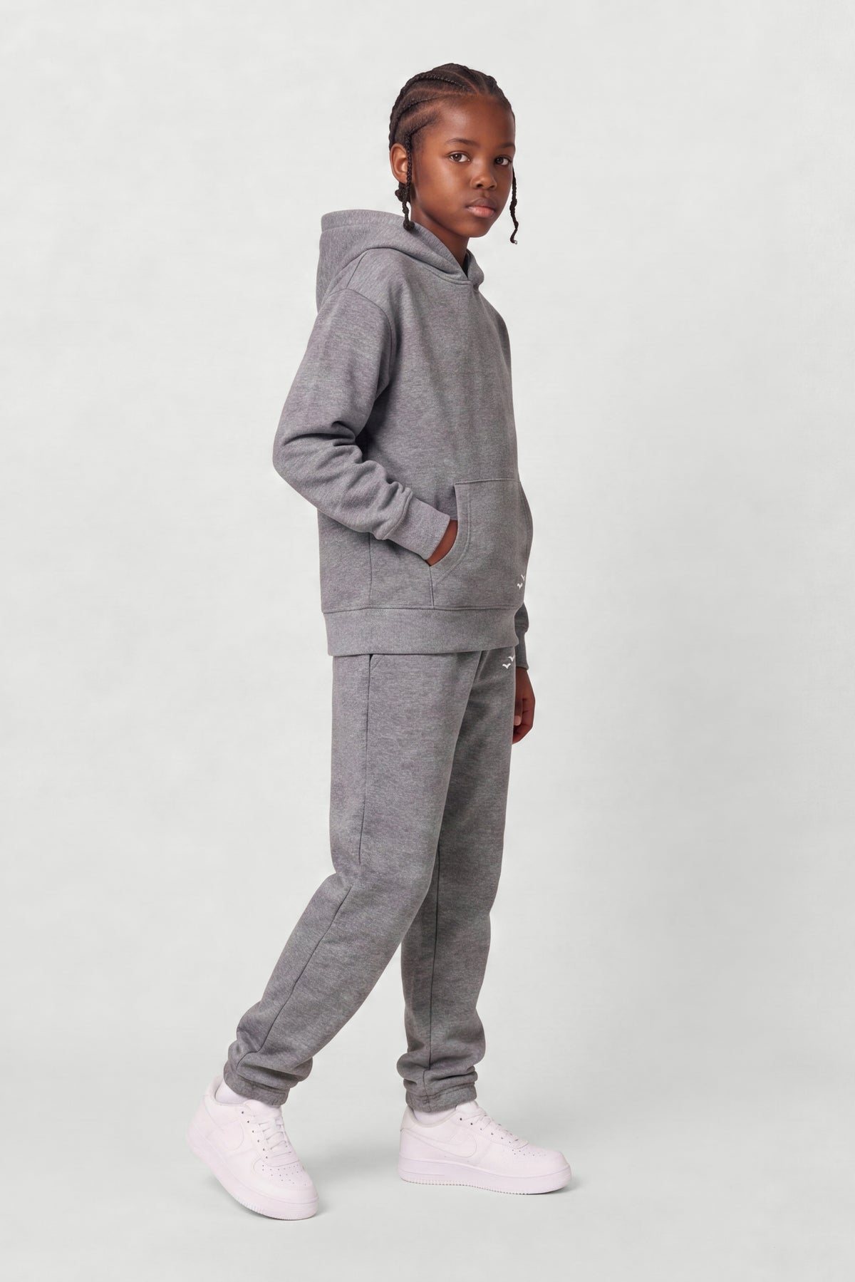 Kids Fleece Regular Fit Set in Granite