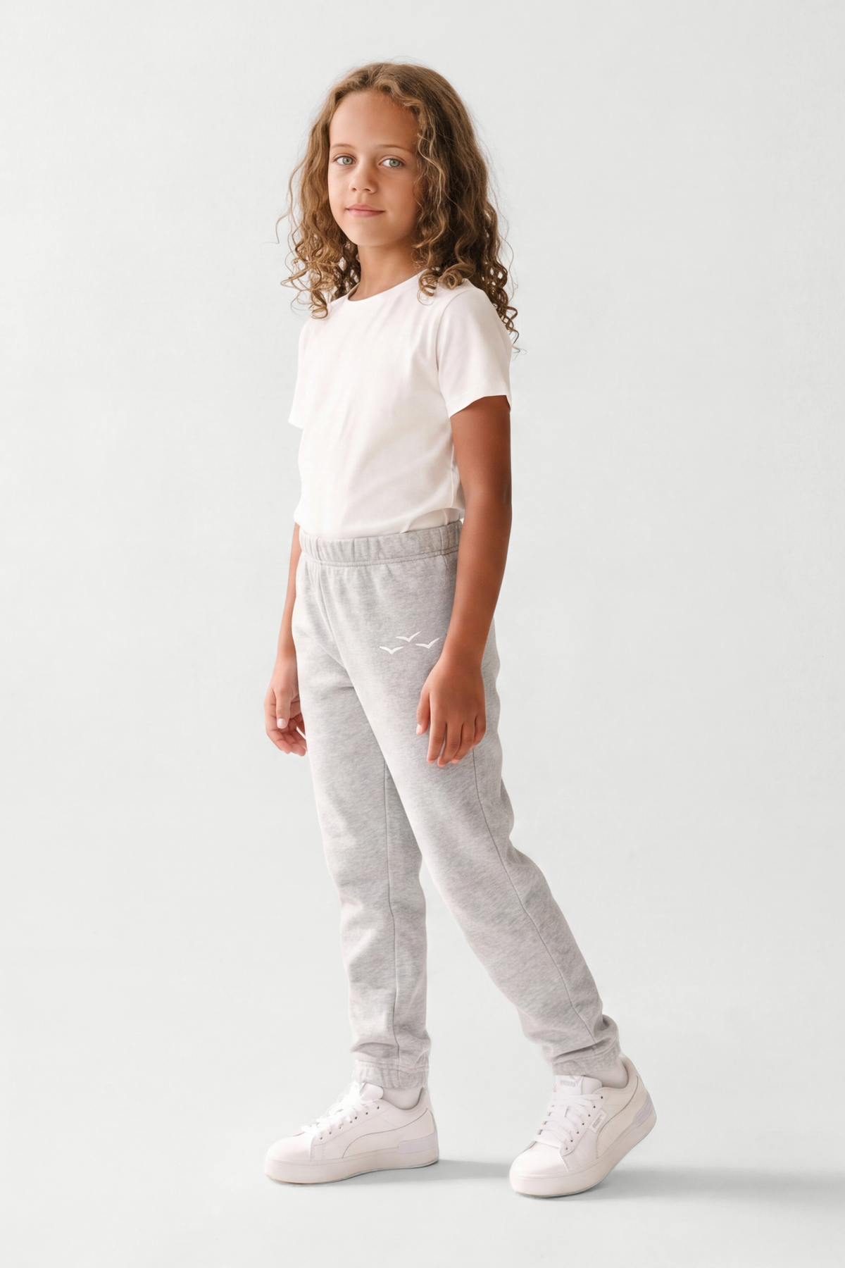 Kids Fleece Regular Fit Sweatpants in Classic Grey