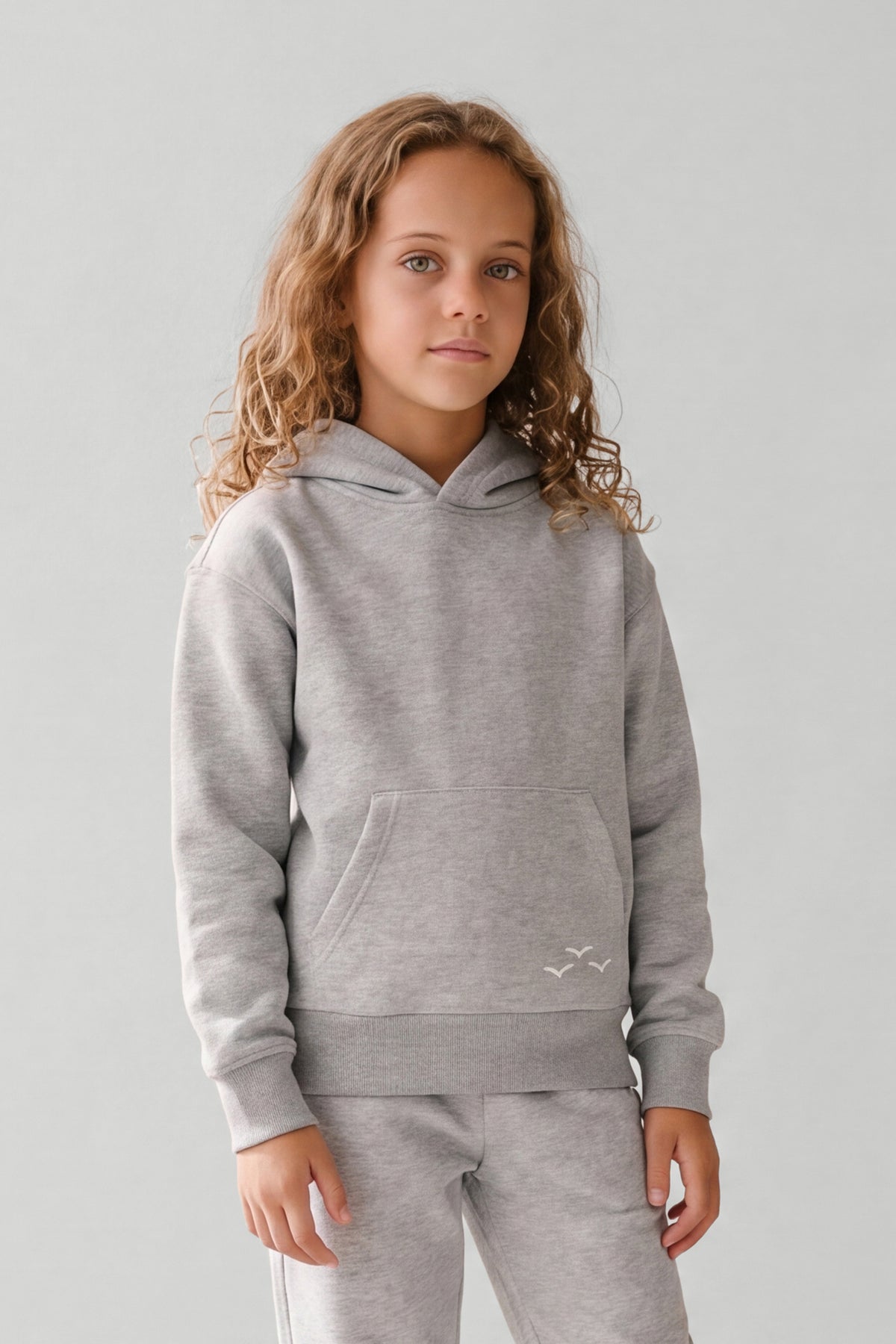 Kids Fleece Relaxed Hoodie in Classic Grey