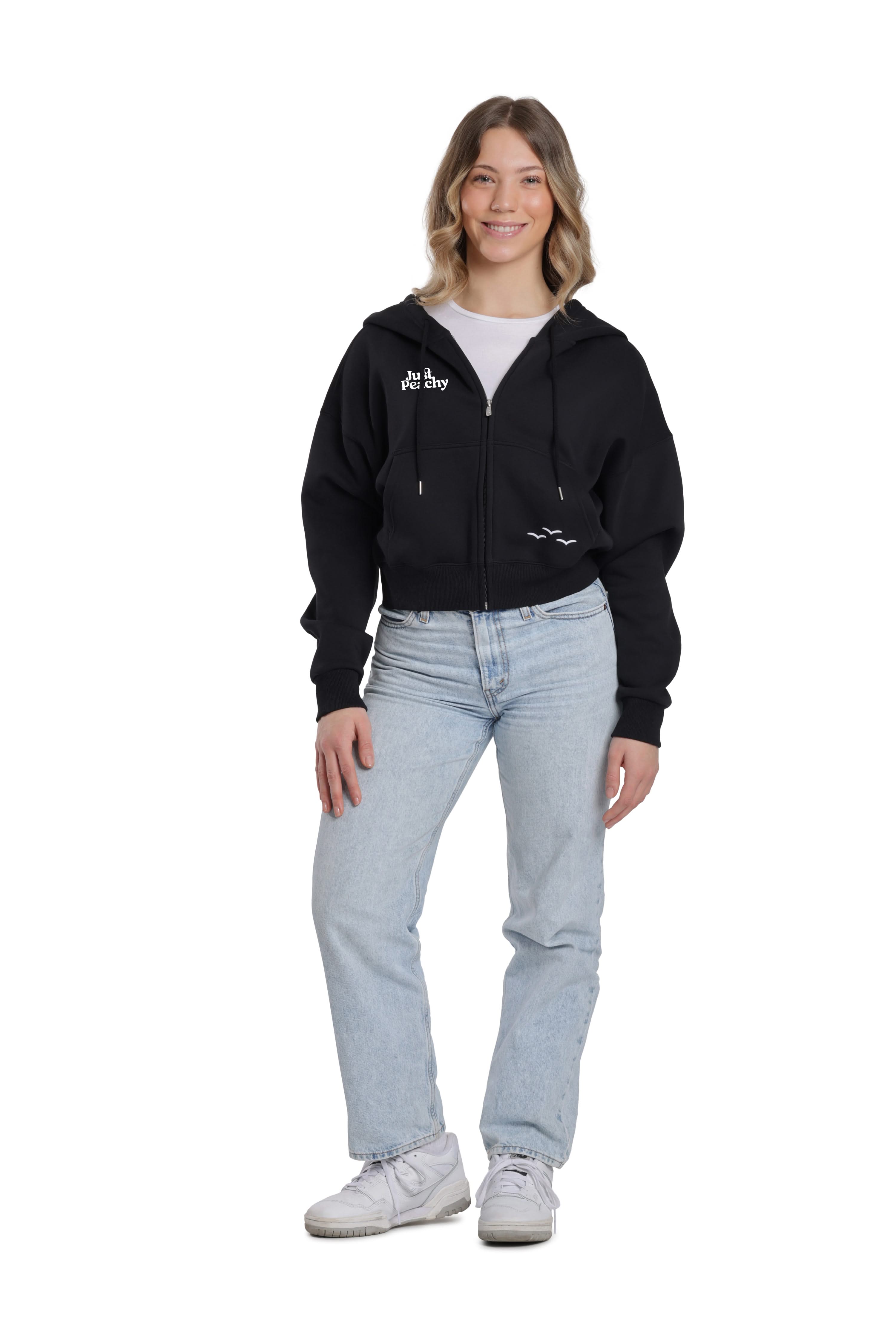 Original Yapper Zip Up Hoodie in black - Lazypants