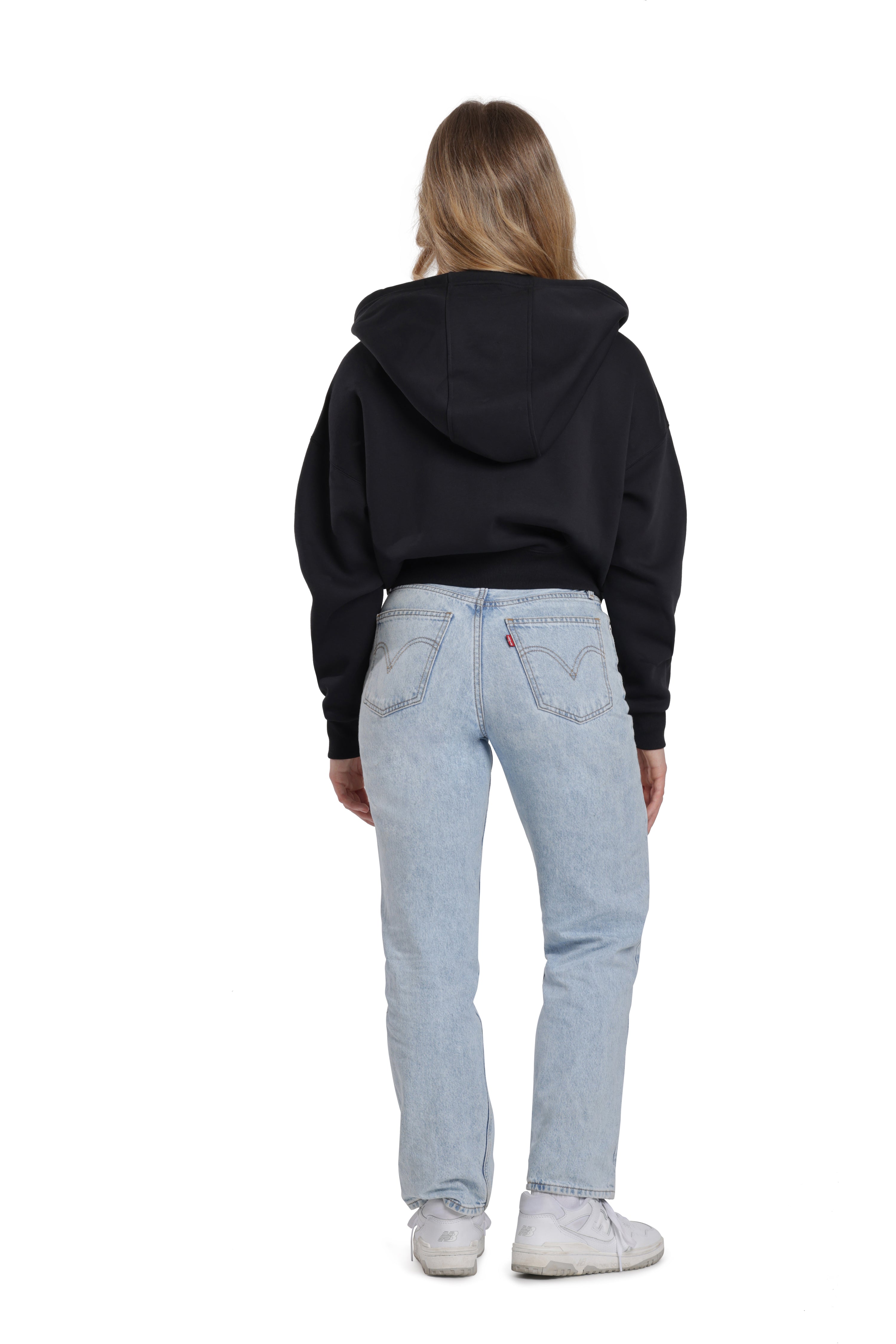 Justine oversized zip hoodie in black