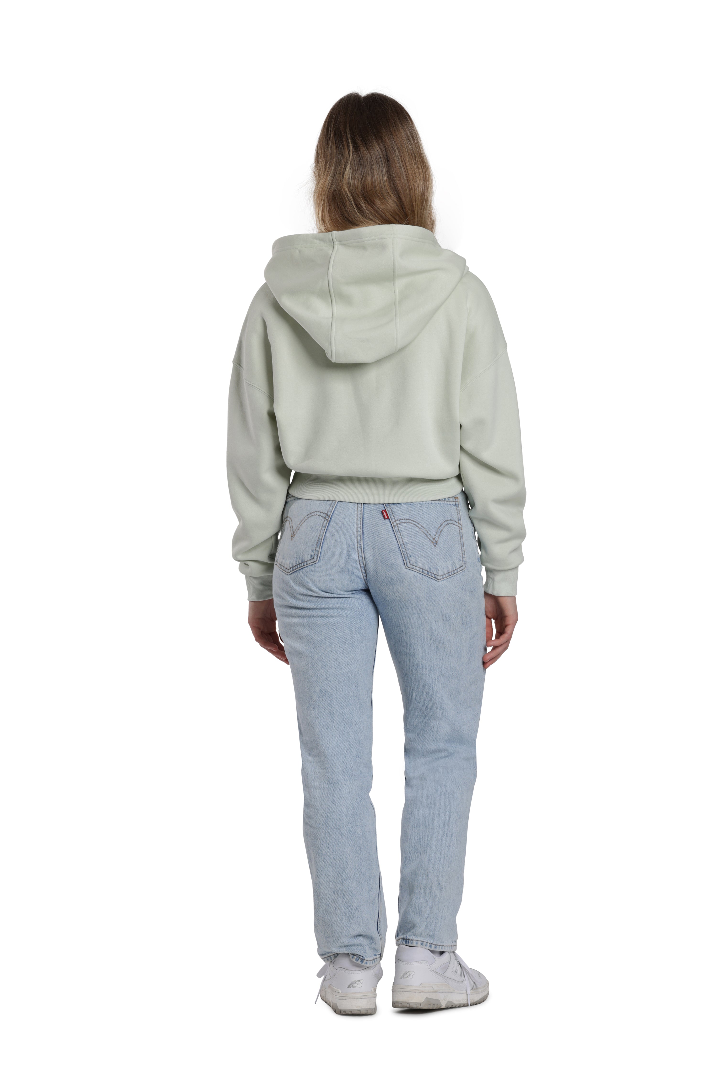 Justine oversized zip hoodie in silver green