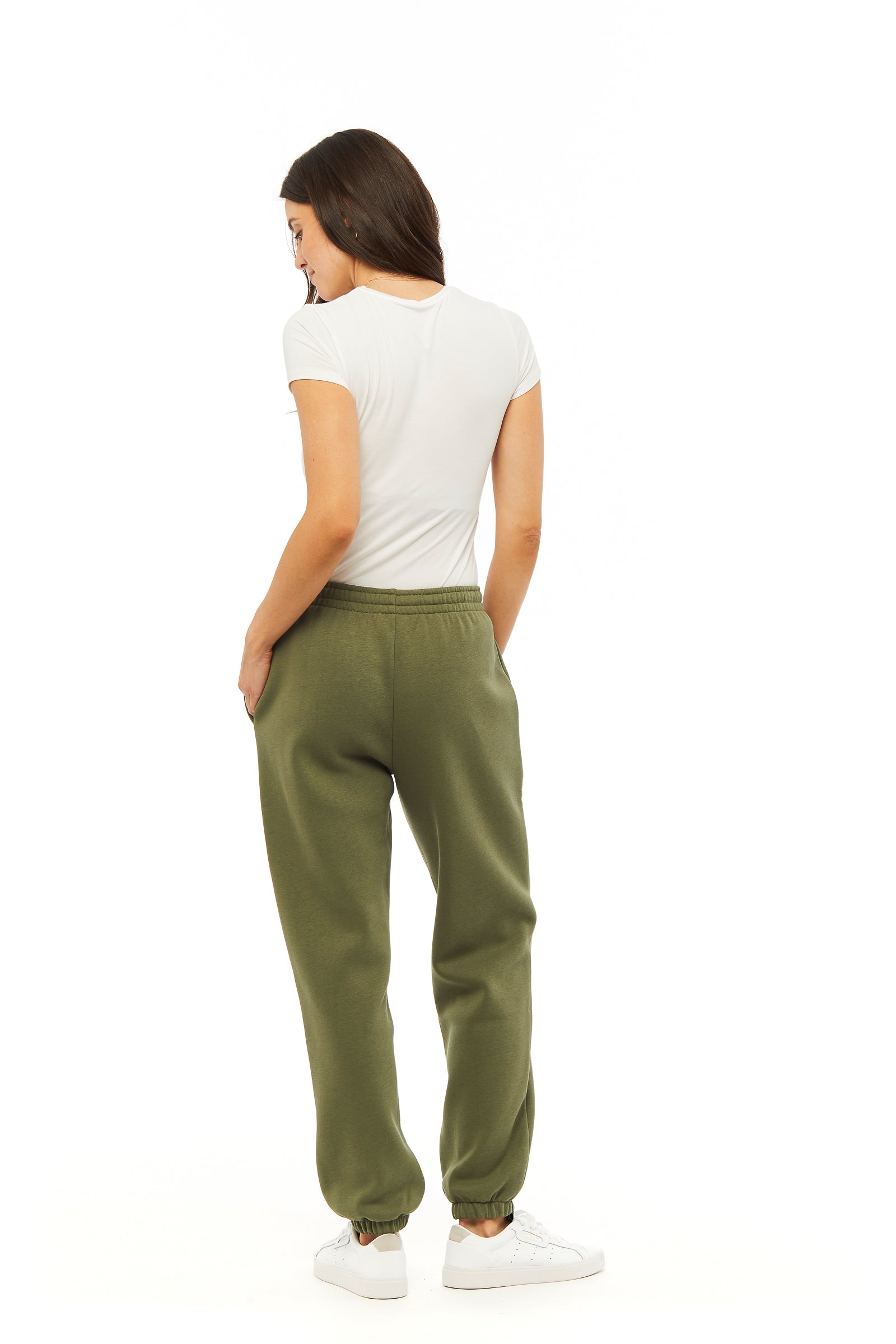 Pantalon de survêtement décontracté Nova premium en polaire olive