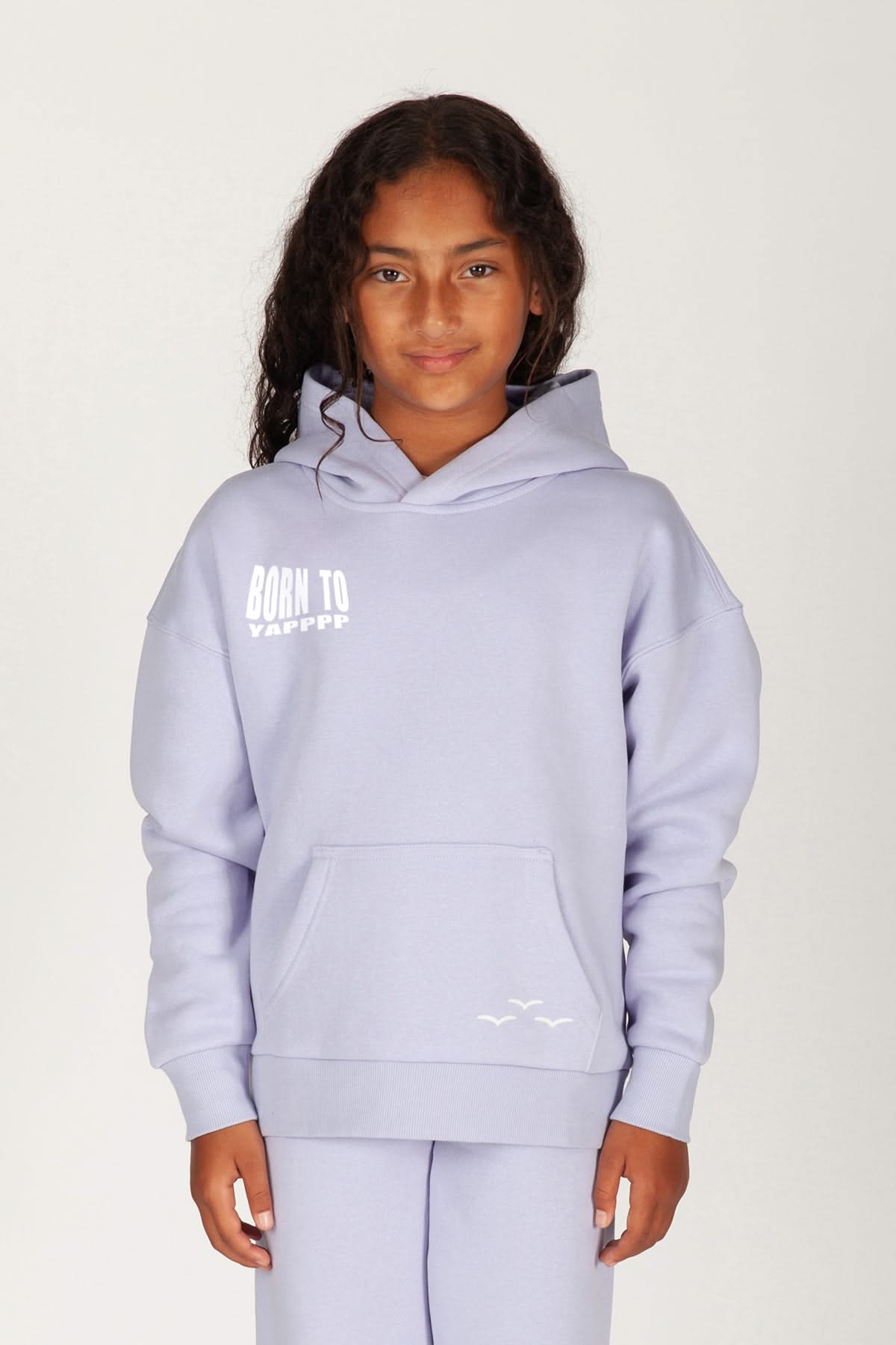 Born to Yap Kids Hoodie in lavender - Lazypants