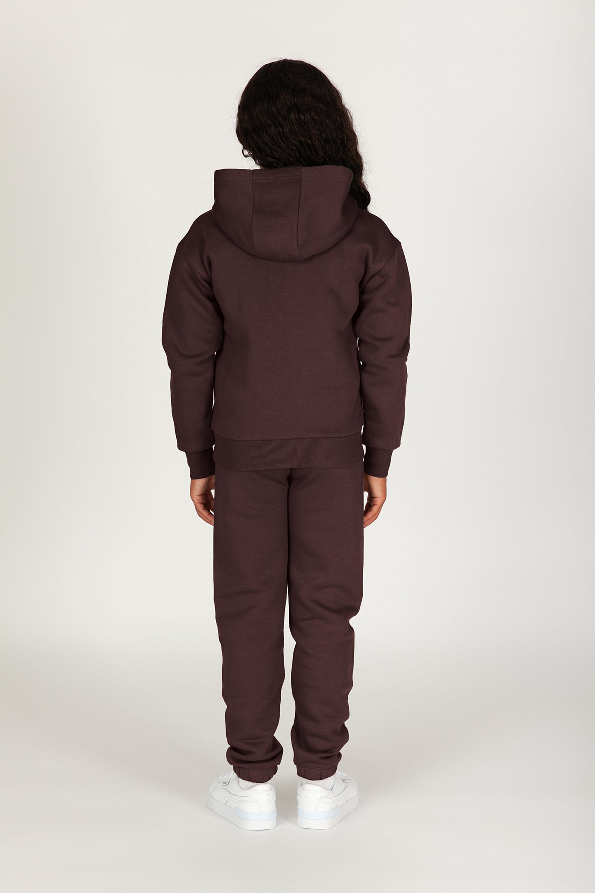 Kids Niki and Cooper fleece set in espresso