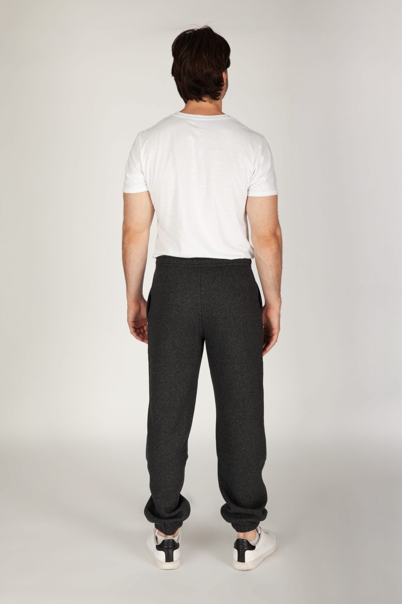 Men's Fleece Regular Fit Sweatpants in dark heather grey - Lazypants
