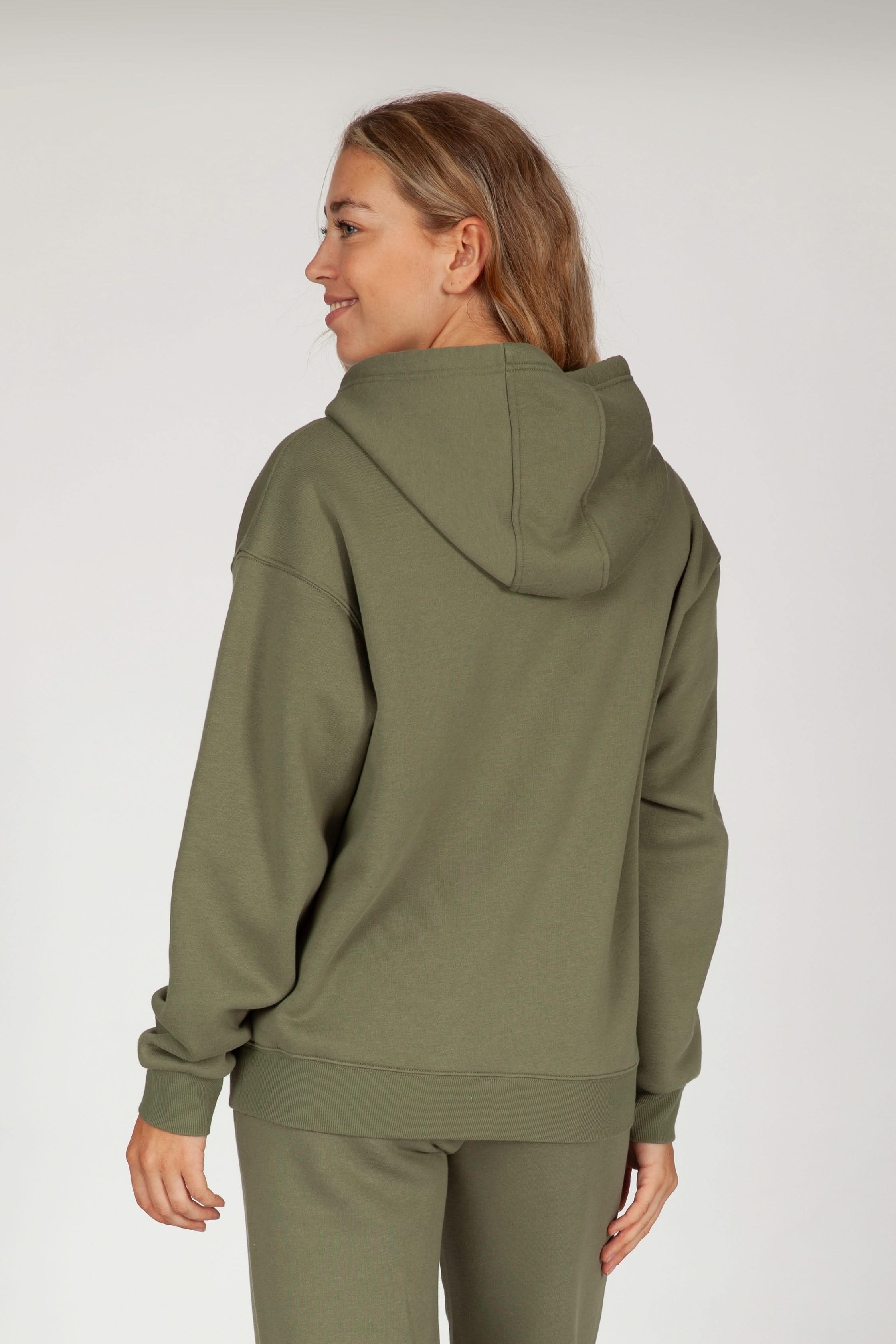 Fleece Oversized Hoodie in olive - Lazypants