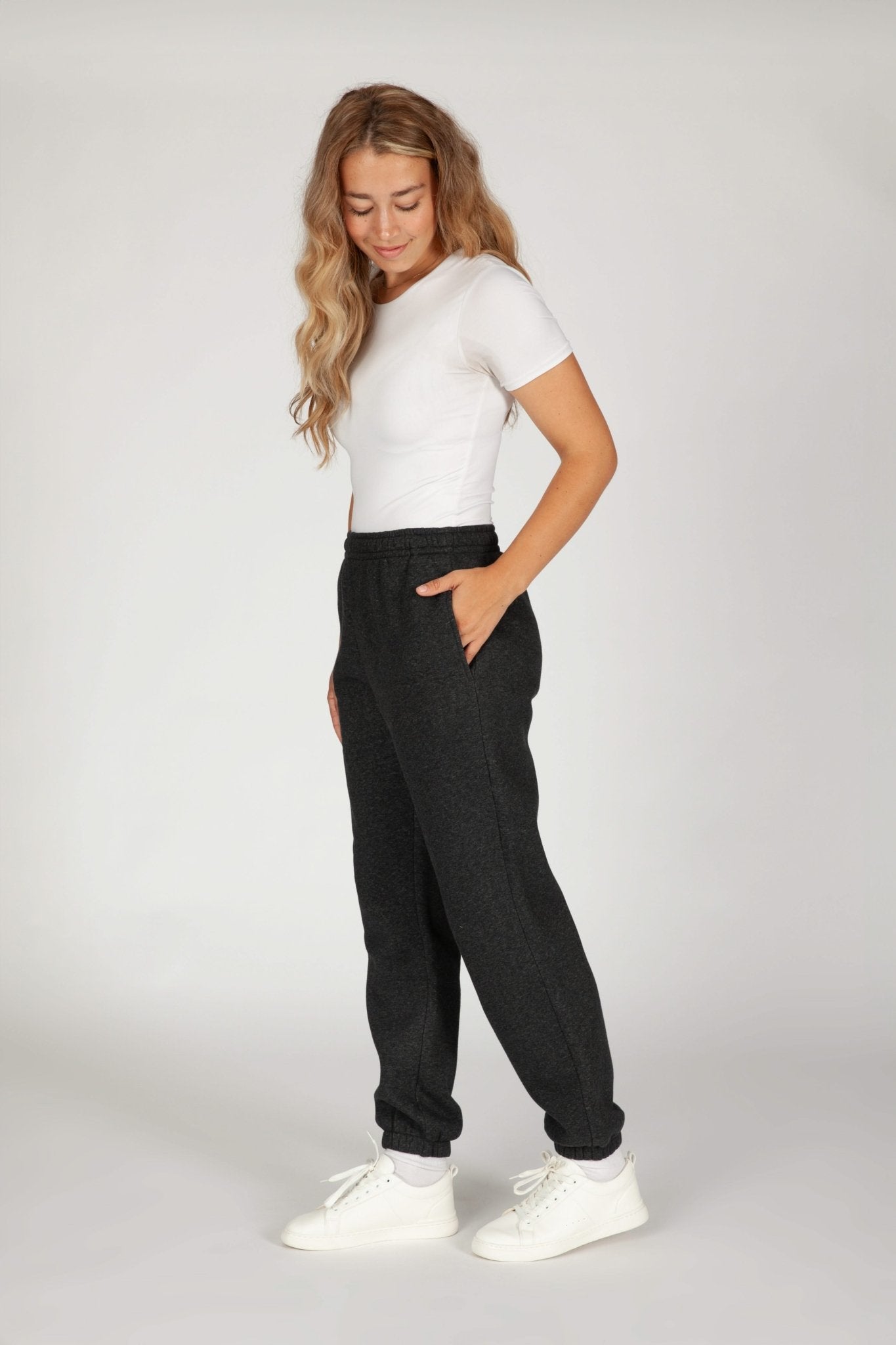 Fleece Regular Fit Sweatpants in dark heather grey - Lazypants