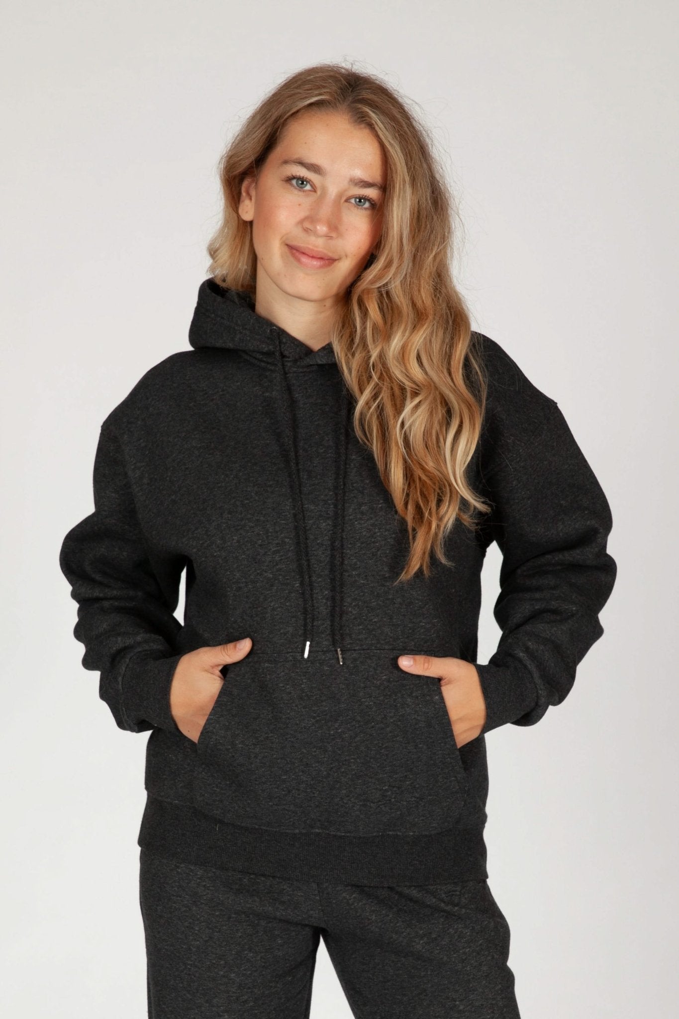 Fleece Oversized Hoodie in Dark Heather Grey - Lazypants