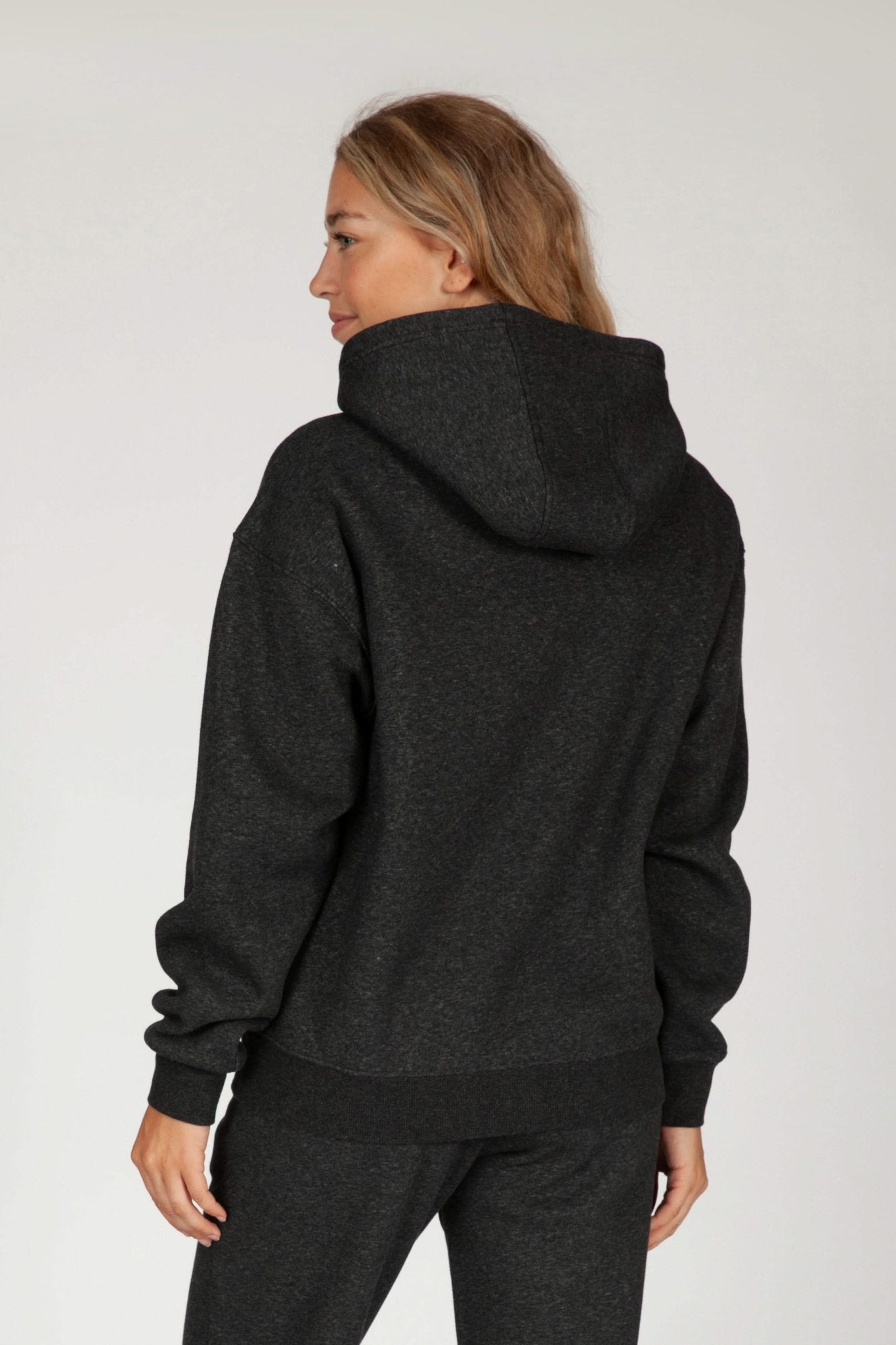 Fleece Oversized Hoodie in Dark Heather Grey - Lazypants