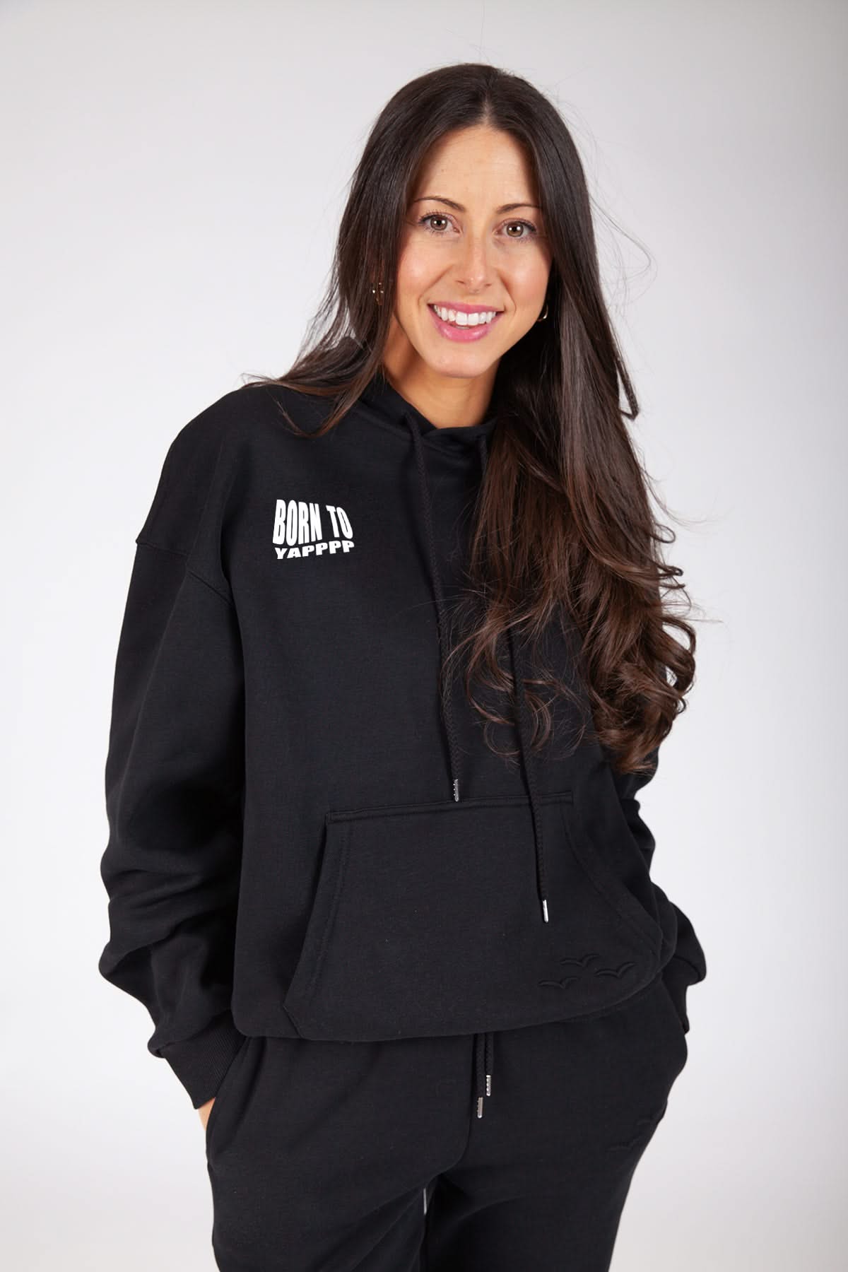 Born to Yap Hoodie in Black - Lazypants