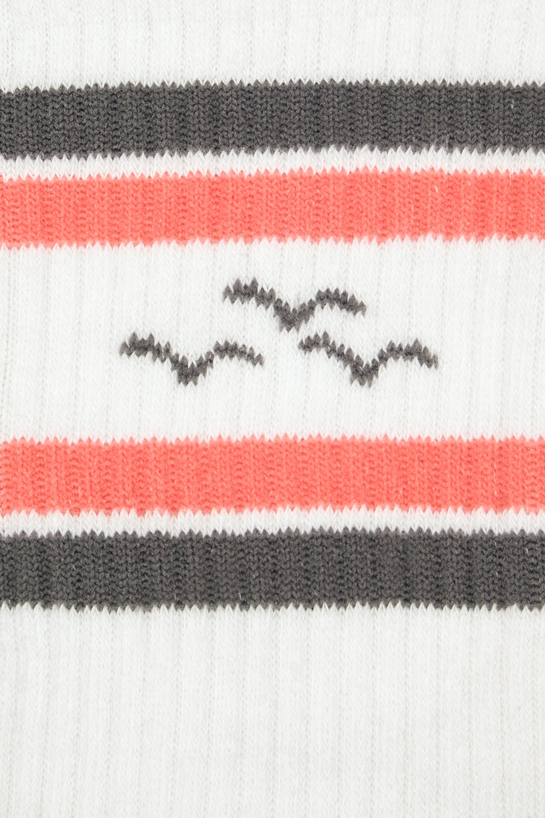 Lazy Rib Crew sock with jacquard stripes in baby pink