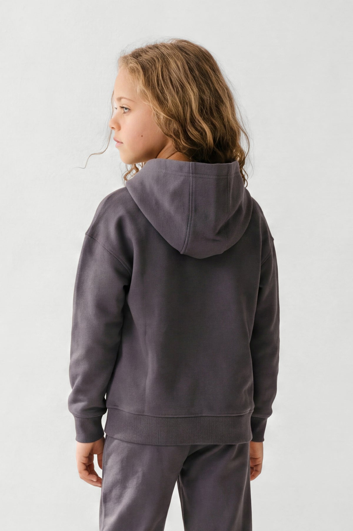 Kids Fleece Relaxed Hoodie in Navy Wash